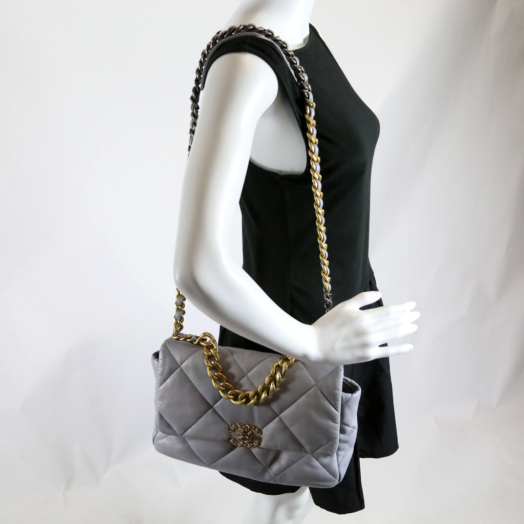 Chanel Quilted Goatskin 19 Large Flap RFID Lavender