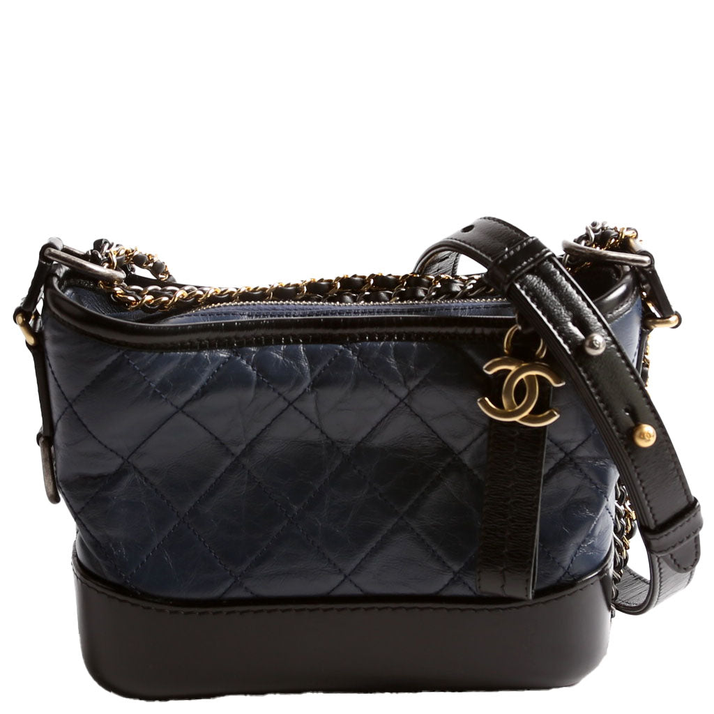 Chanel Gabrielle Hobo Small Calfskin 27M Blue/Black