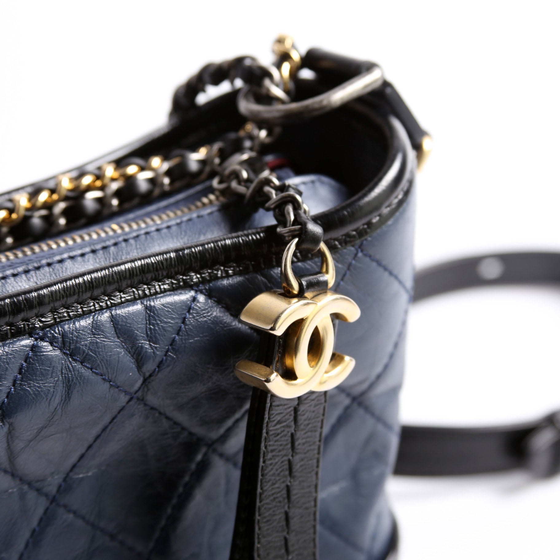 Chanel Gabrielle Hobo Small Calfskin 27M Blue/Black