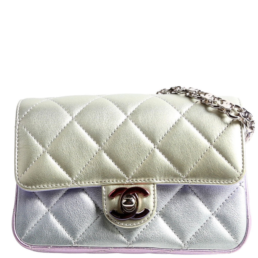 Chanel CC Chain Wristlet Clutch Metallic Lambskin RFID Multicolor