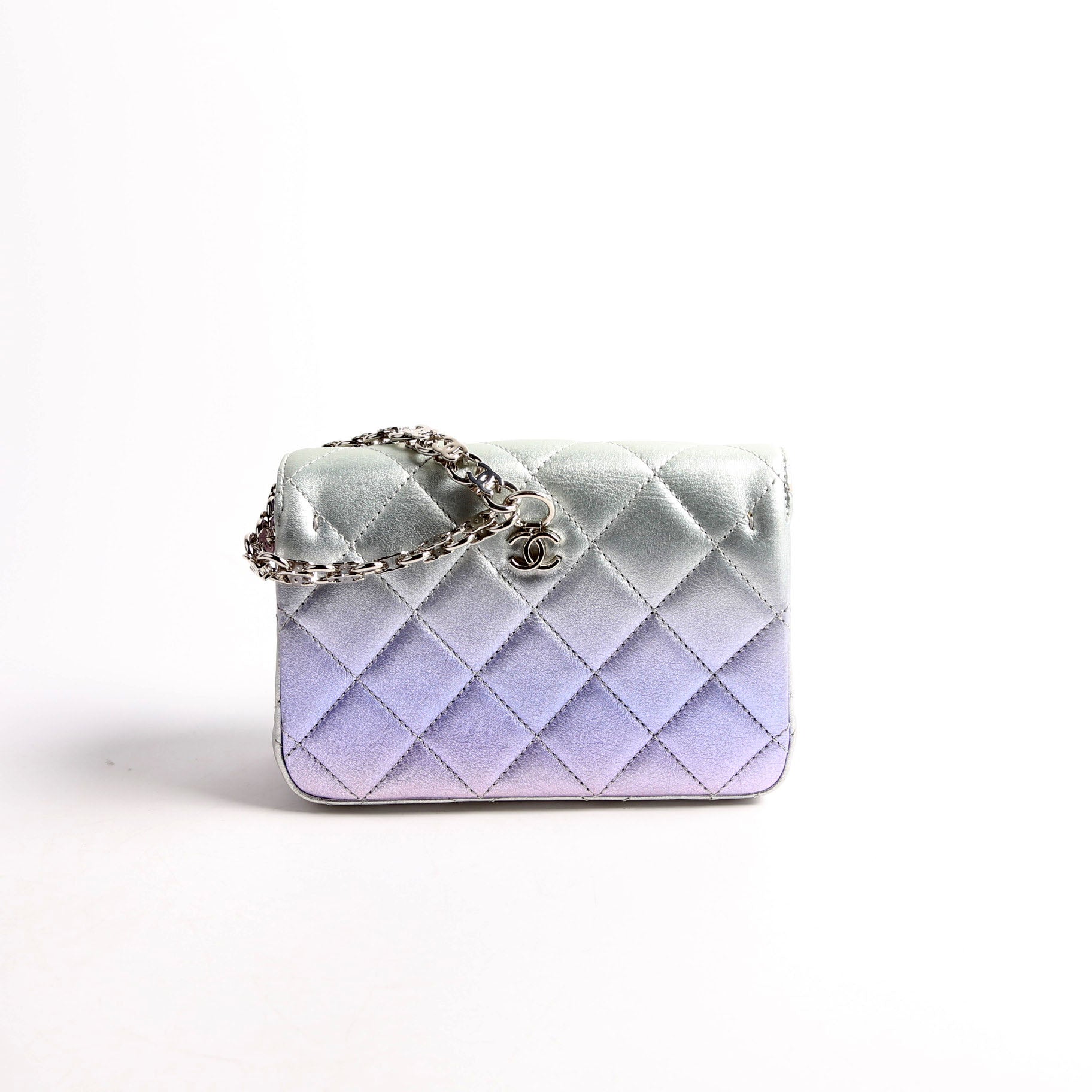 Chanel CC Chain Wristlet Clutch Metallic Lambskin RFID Multicolor