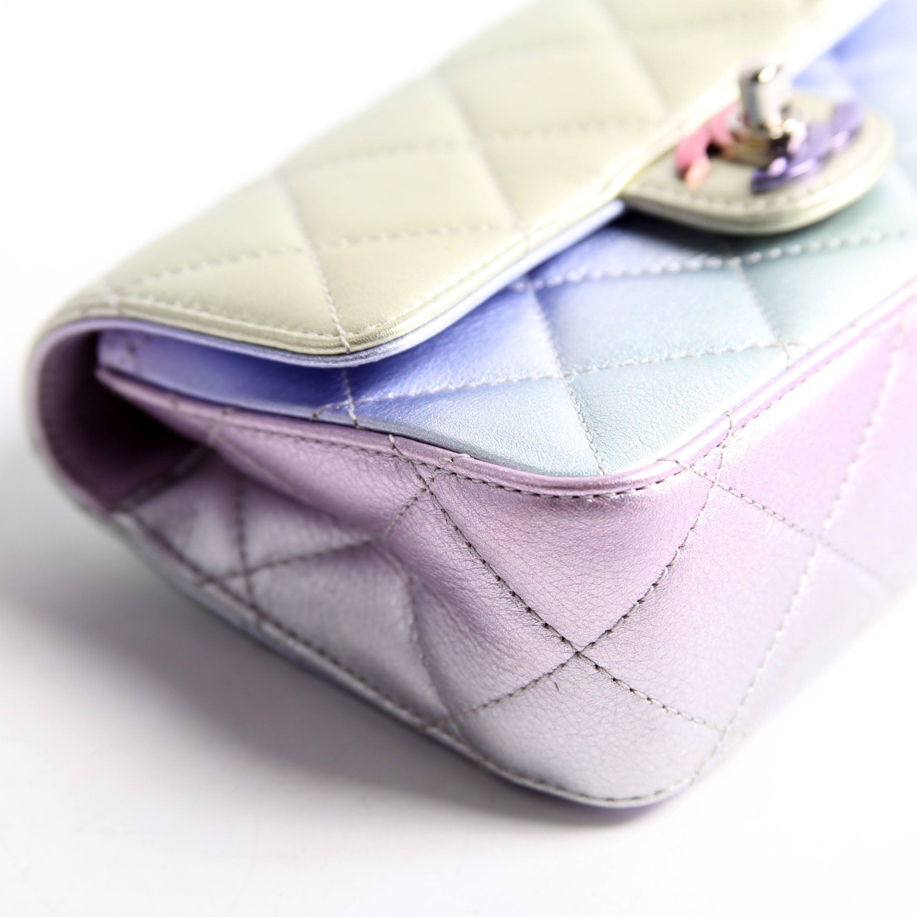 Chanel CC Chain Wristlet Clutch Metallic Lambskin RFID Multicolor