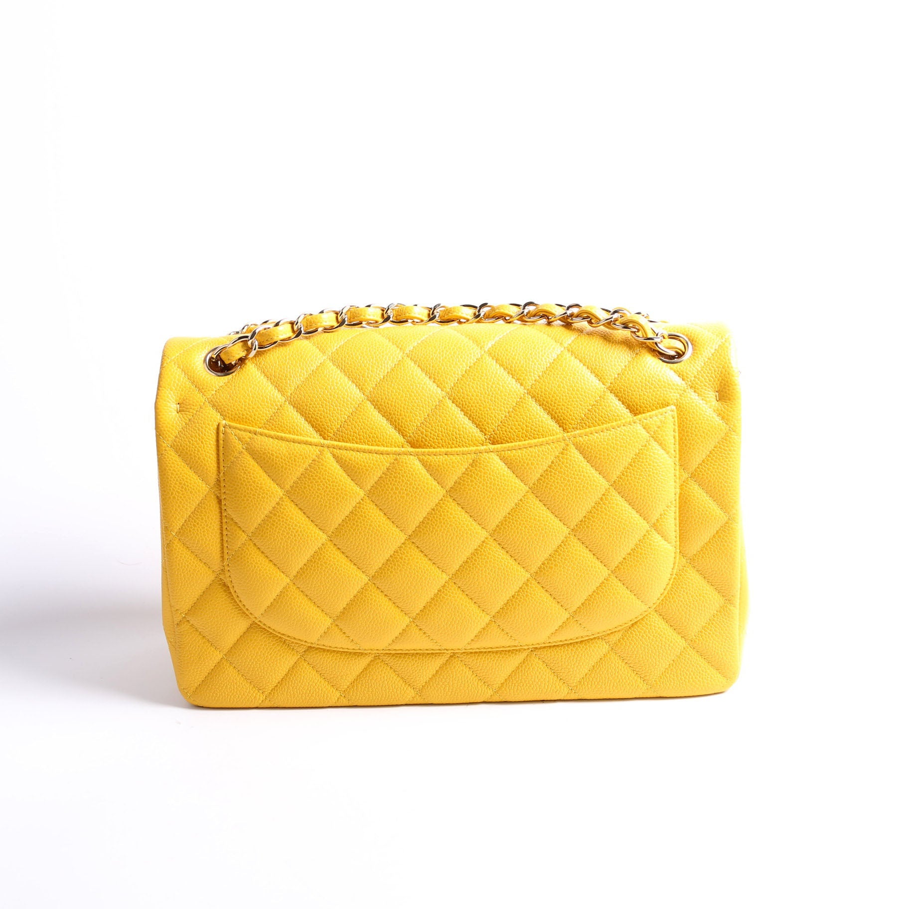 Chanel Classic Flap Jumbo Caviar 25-28M Yellow