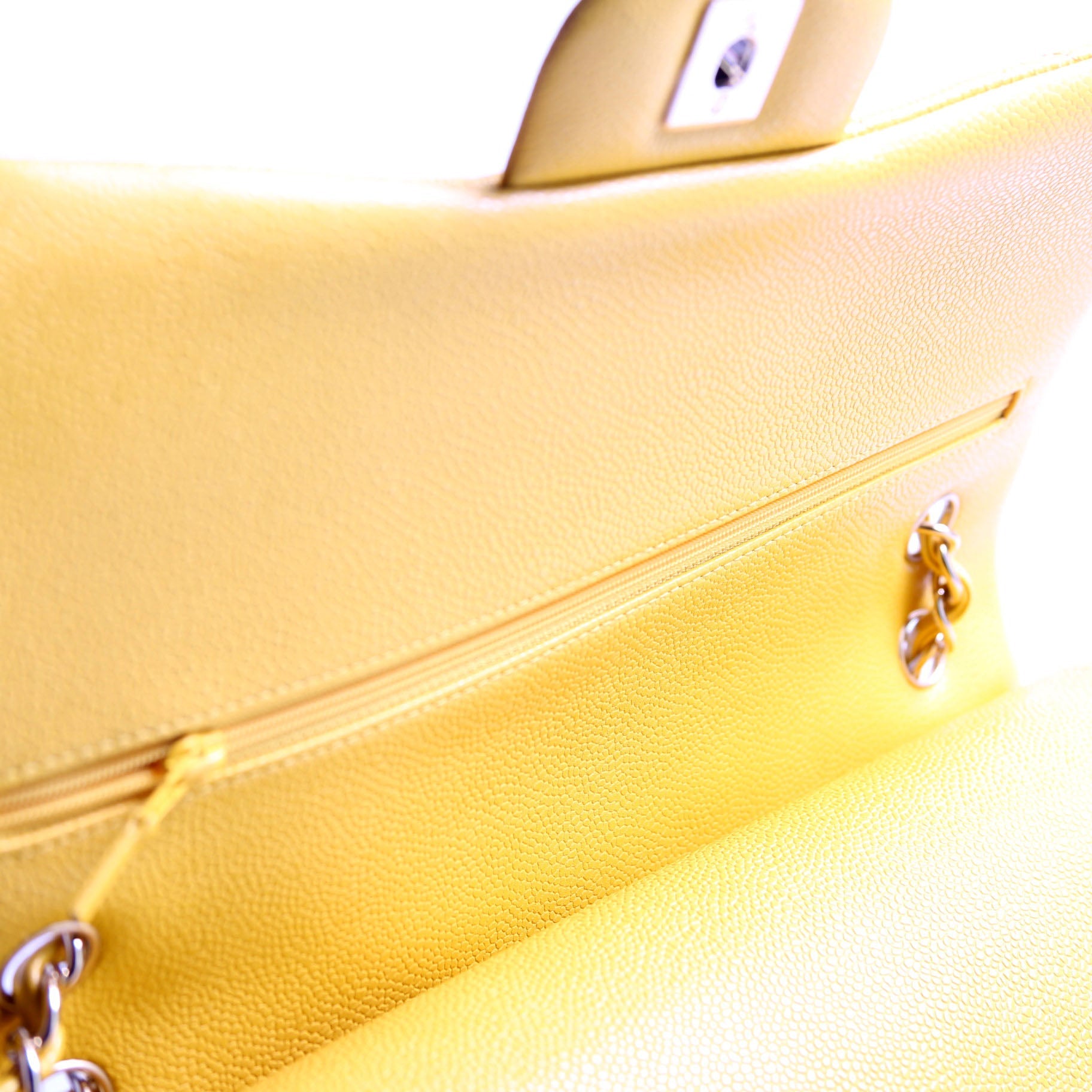 Chanel Classic Flap Jumbo Caviar 25-28M Yellow