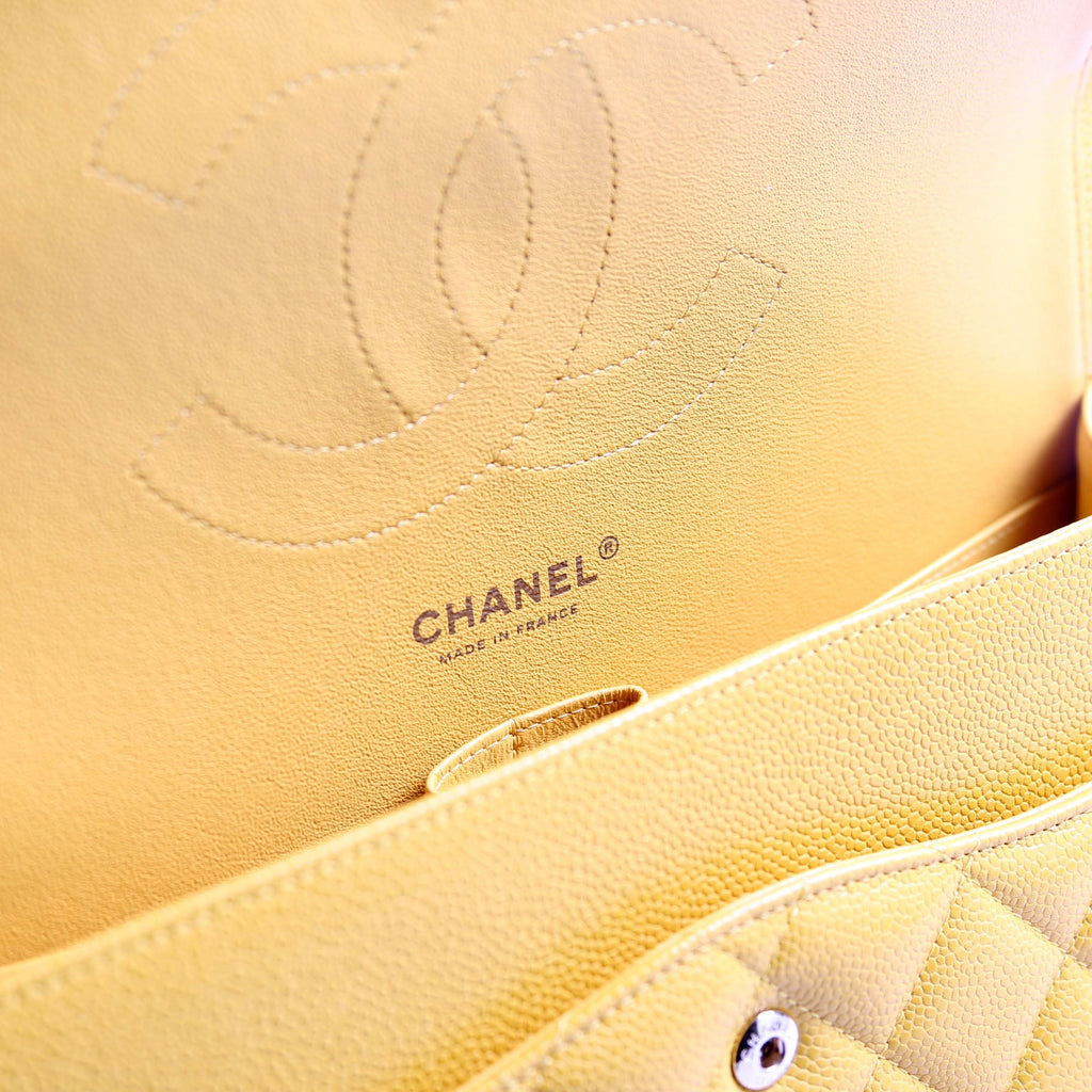 Chanel Classic Flap Jumbo Caviar 25-28M Yellow