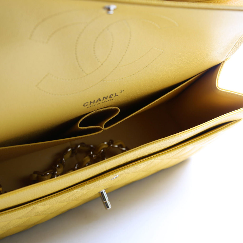 Chanel Classic Flap Jumbo Caviar 25-28M Yellow
