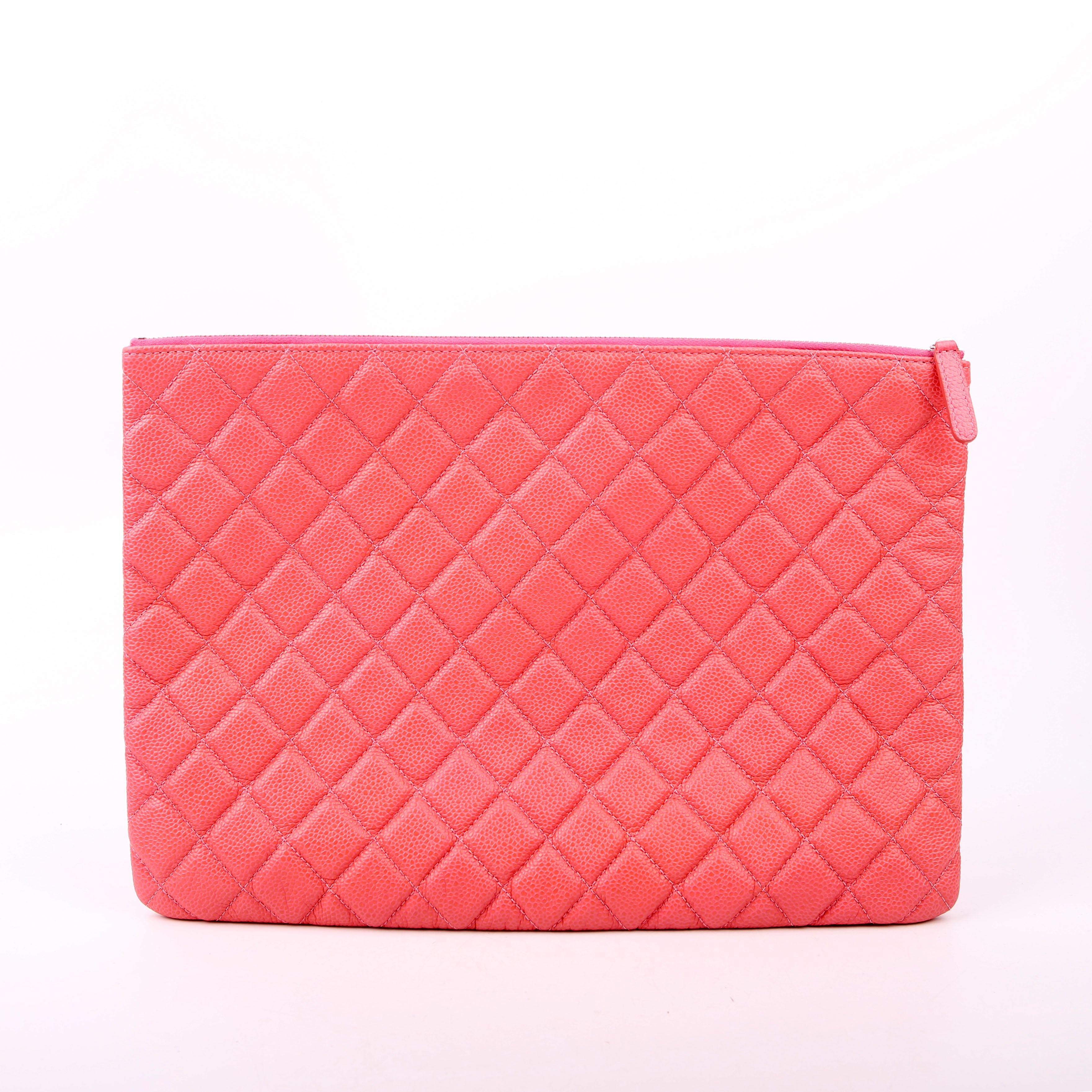Chanel O Case Large Caviar Pink