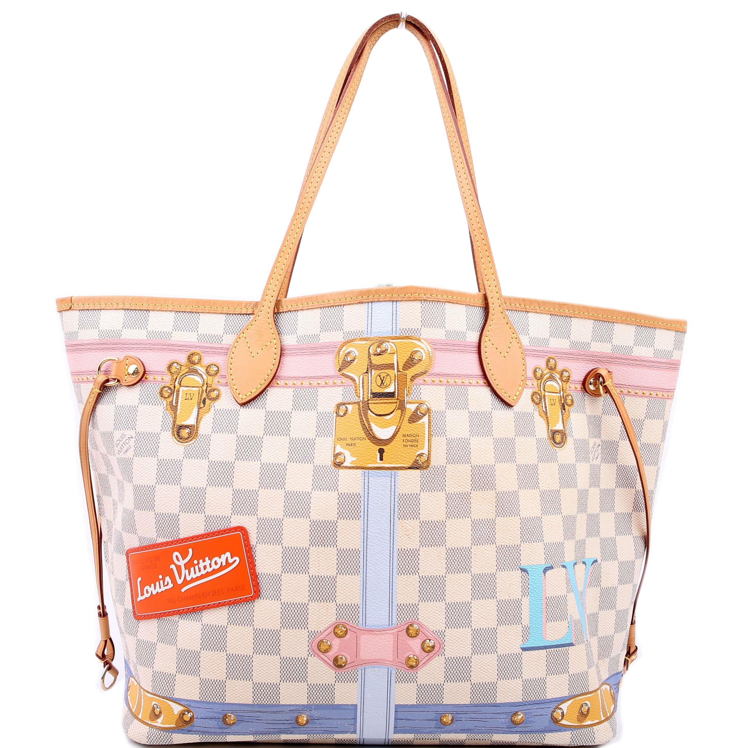 Louis Vuitton Neverfull MM Summer Trunks Damier Azur