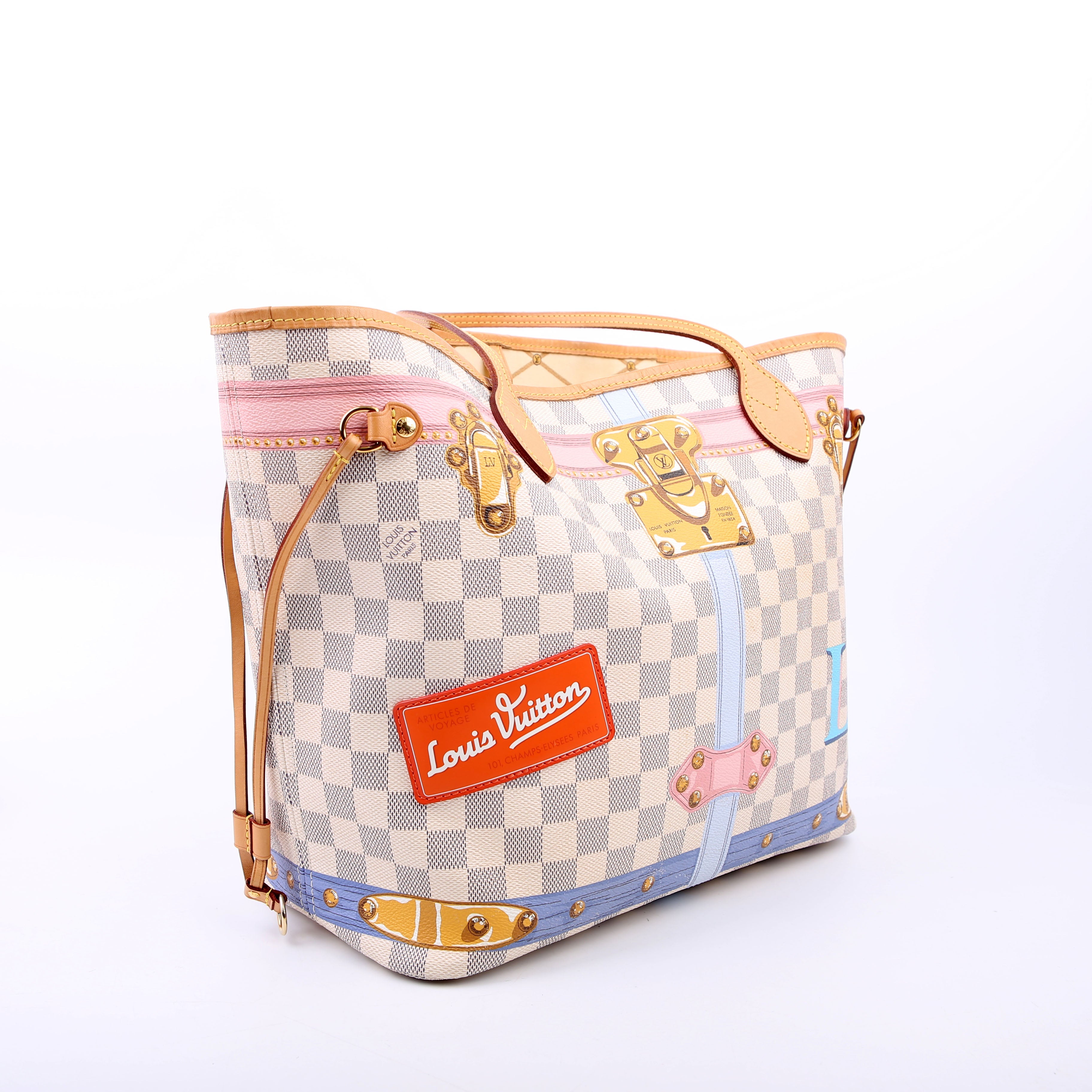Louis Vuitton Neverfull MM Summer Trunks Damier Azur