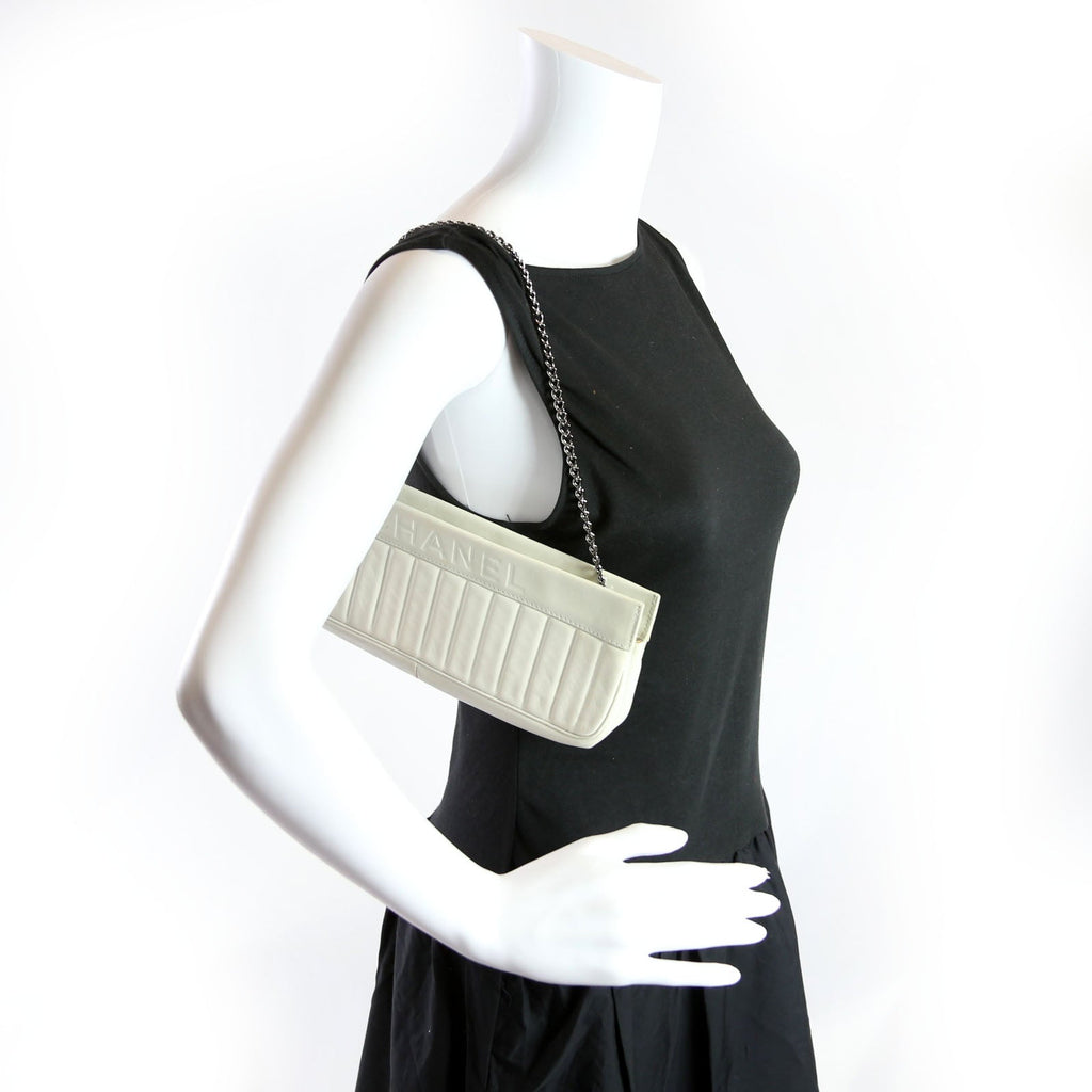 Chanel Vertical Quitl Lax Bag Small 8M Ivory