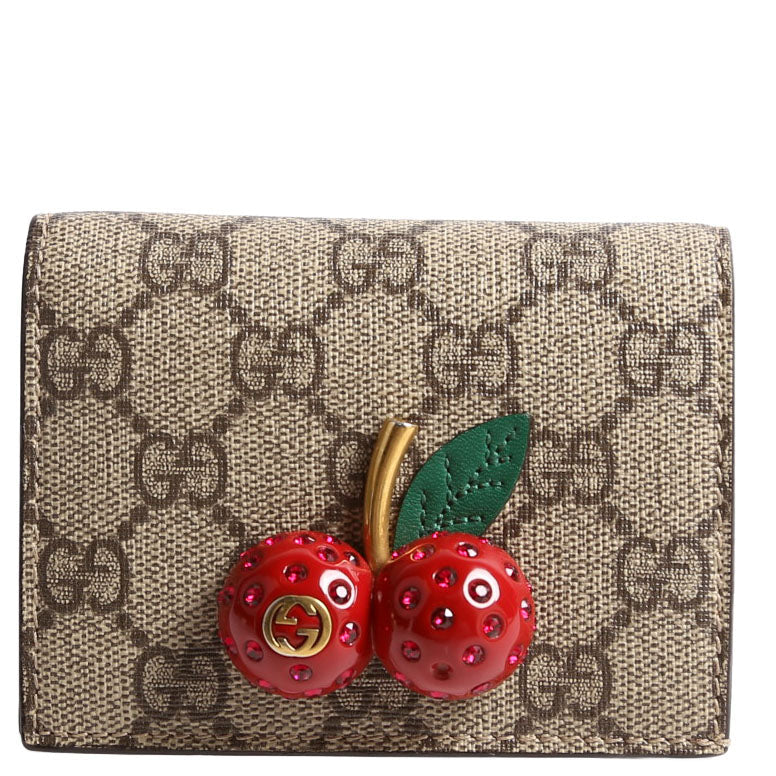 Gucci GG Supreme Cherries Card Case Red