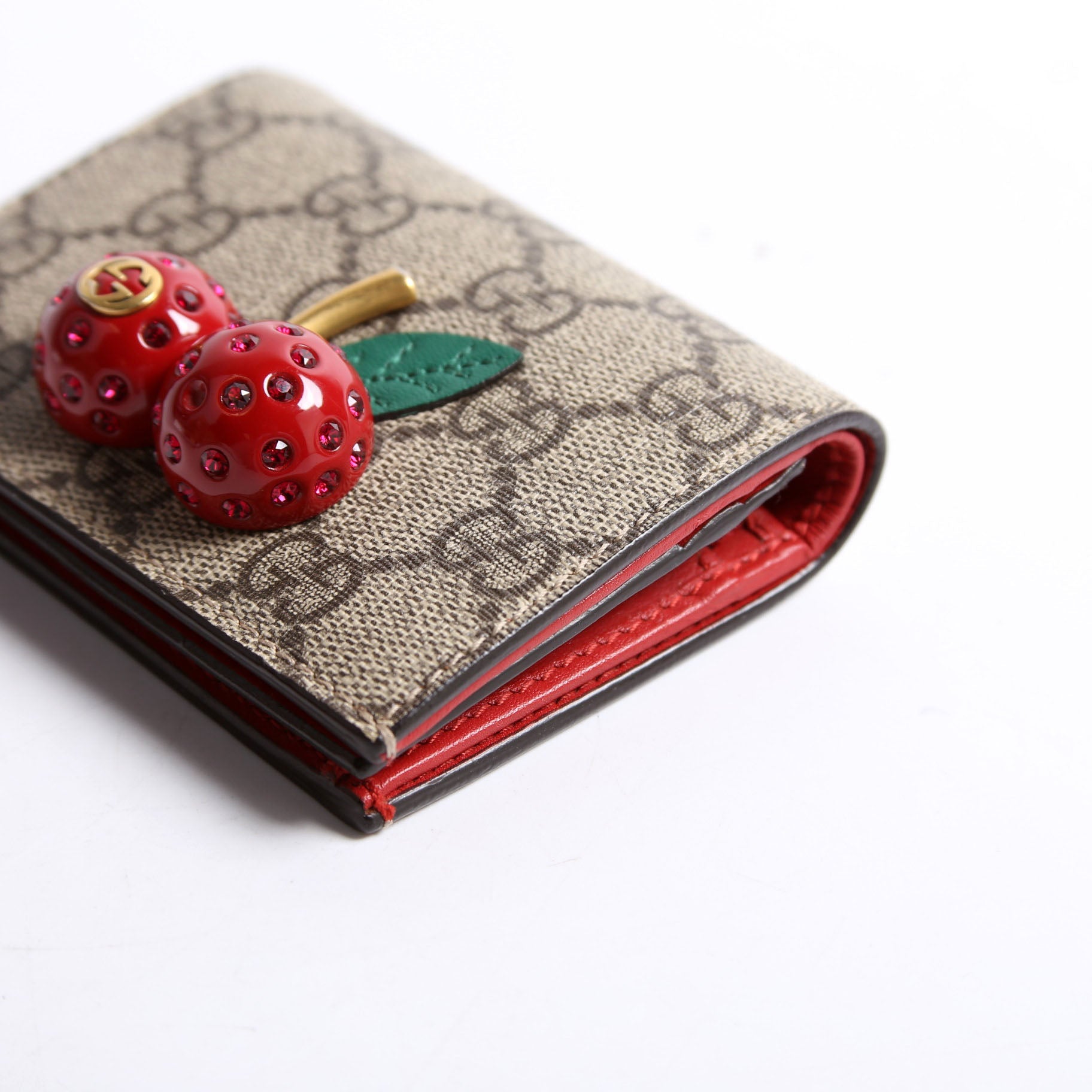 Gucci GG Supreme Cherries Card Case Red