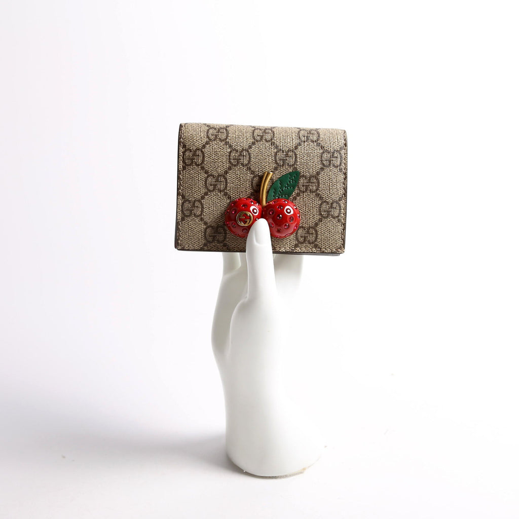 Gucci GG Supreme Cherries Card Case Red