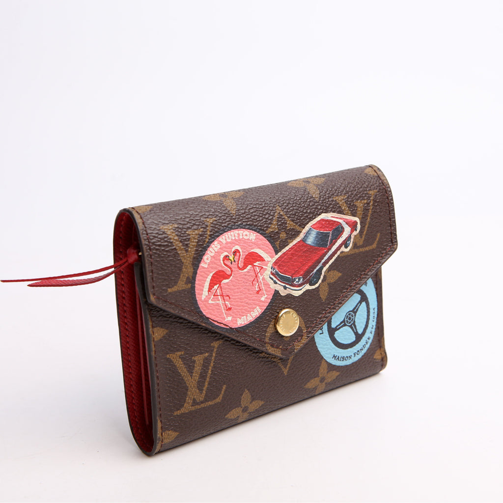 Louis Vuitton Victorine Wallet Monogram Patches Red