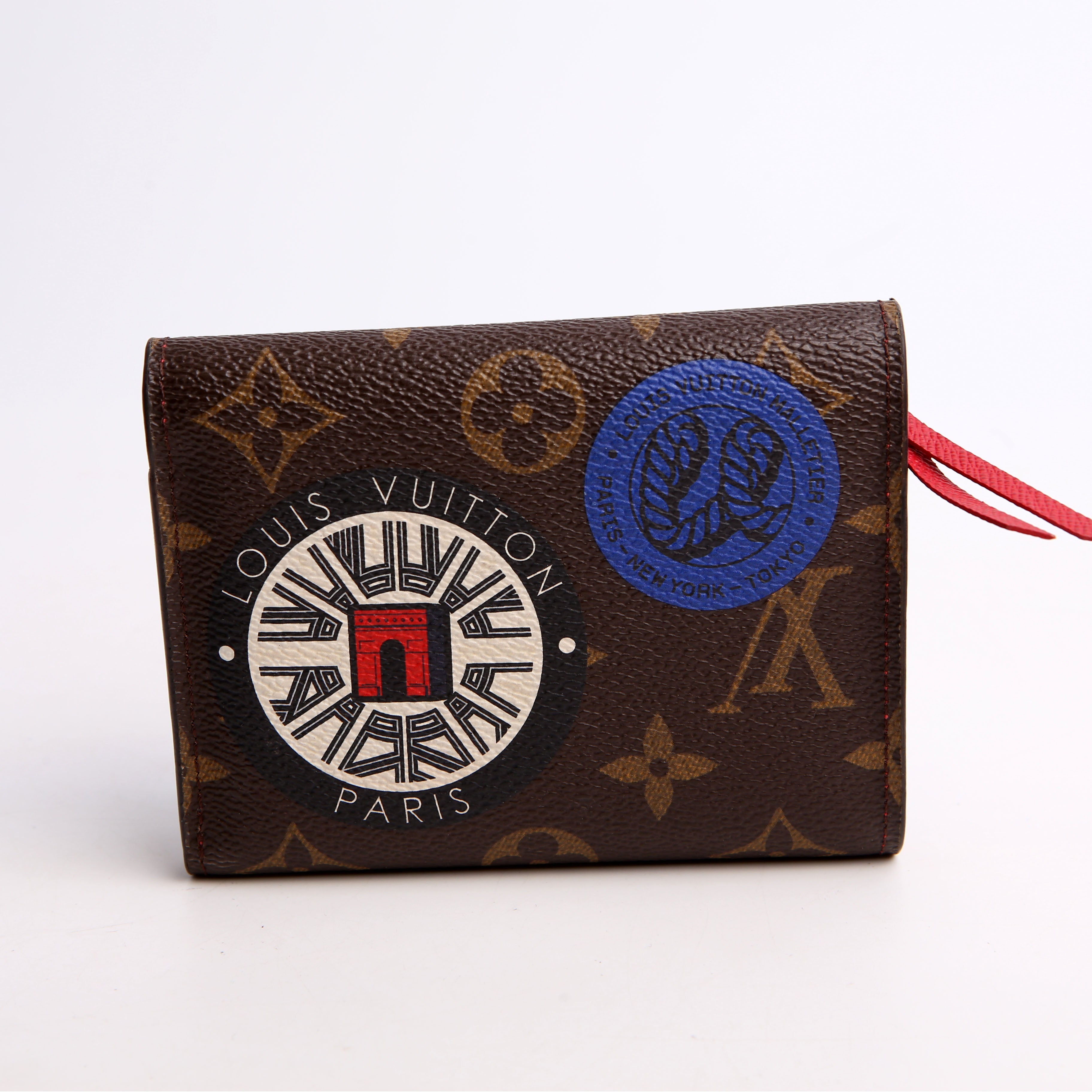 Louis Vuitton Victorine Wallet Monogram Patches Red