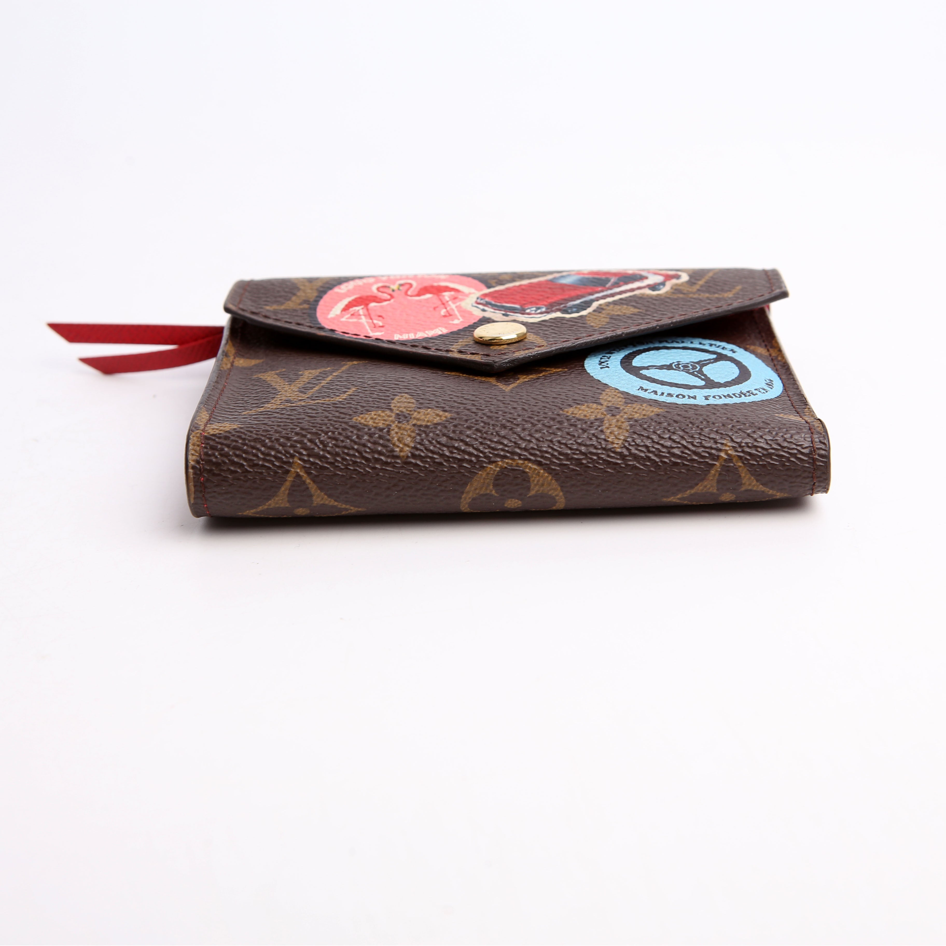 Louis Vuitton Victorine Wallet Monogram Patches Red