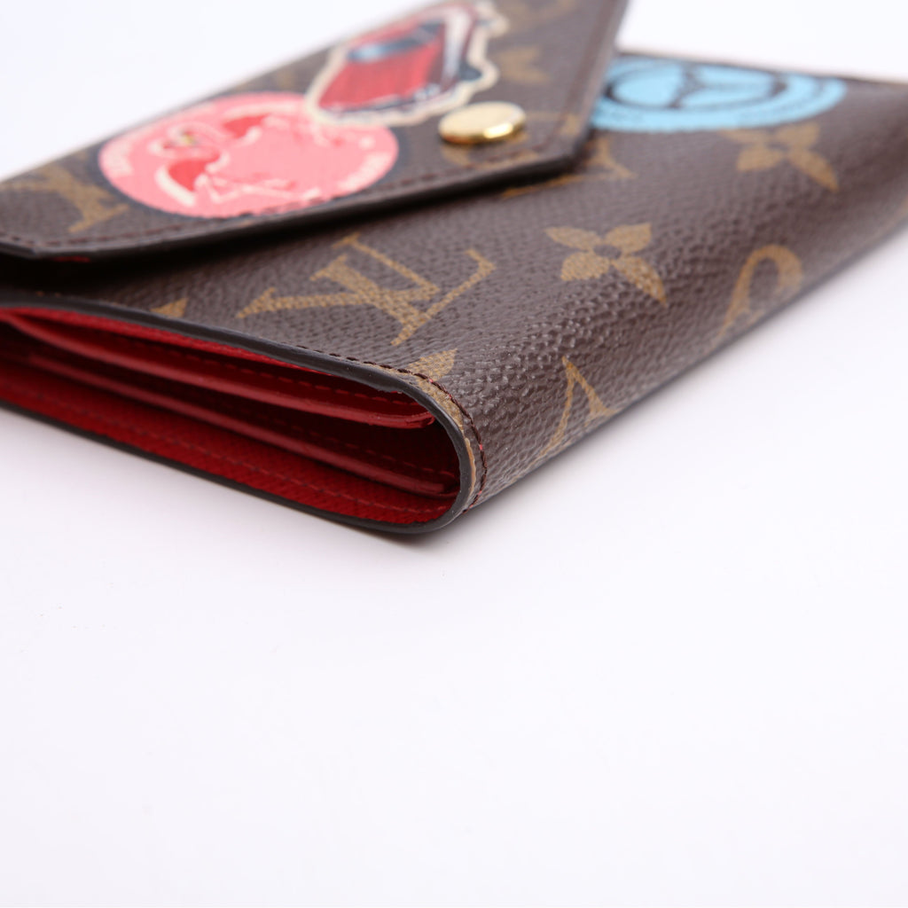 Louis Vuitton Victorine Wallet Monogram Patches Red