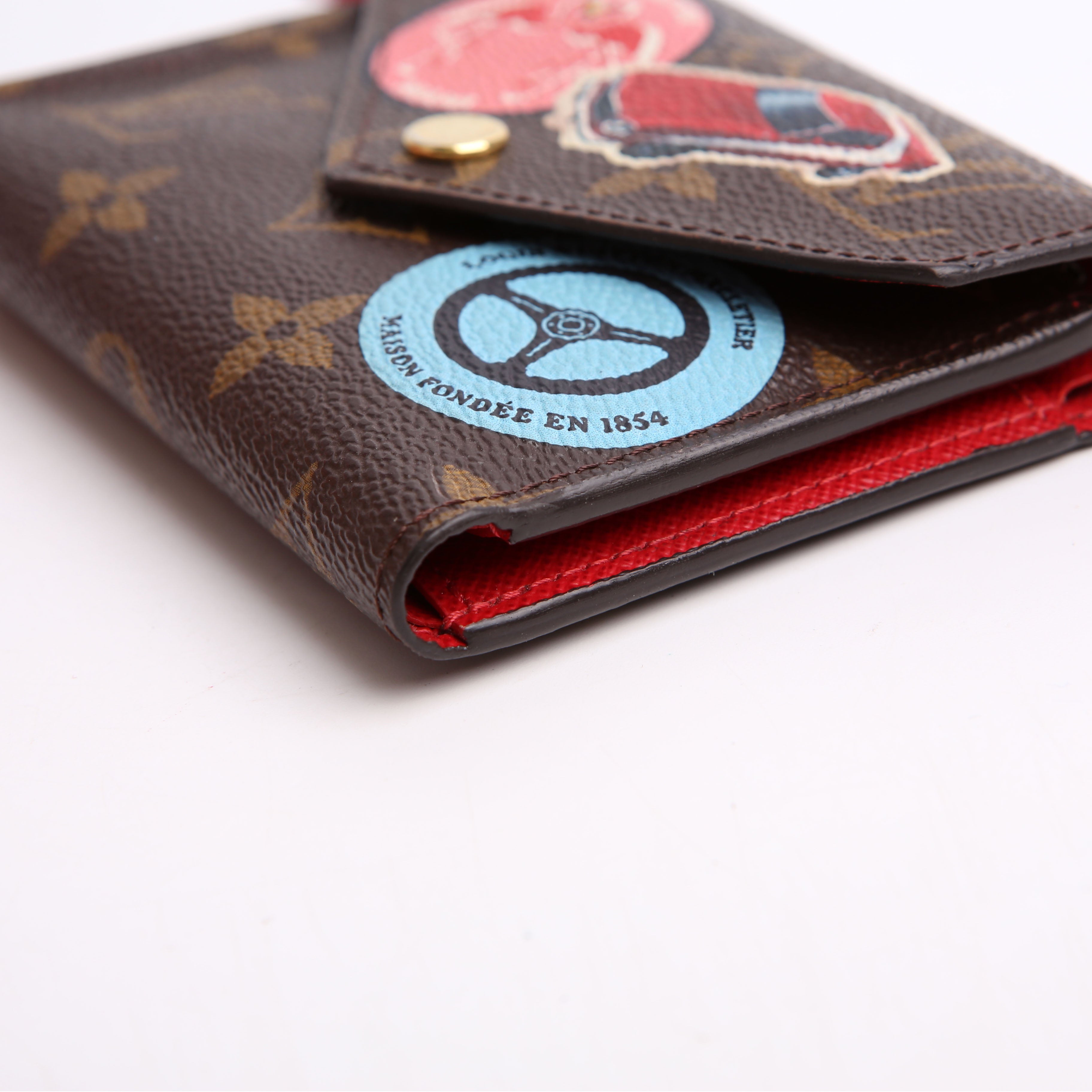 Louis Vuitton Victorine Wallet Monogram Patches Red