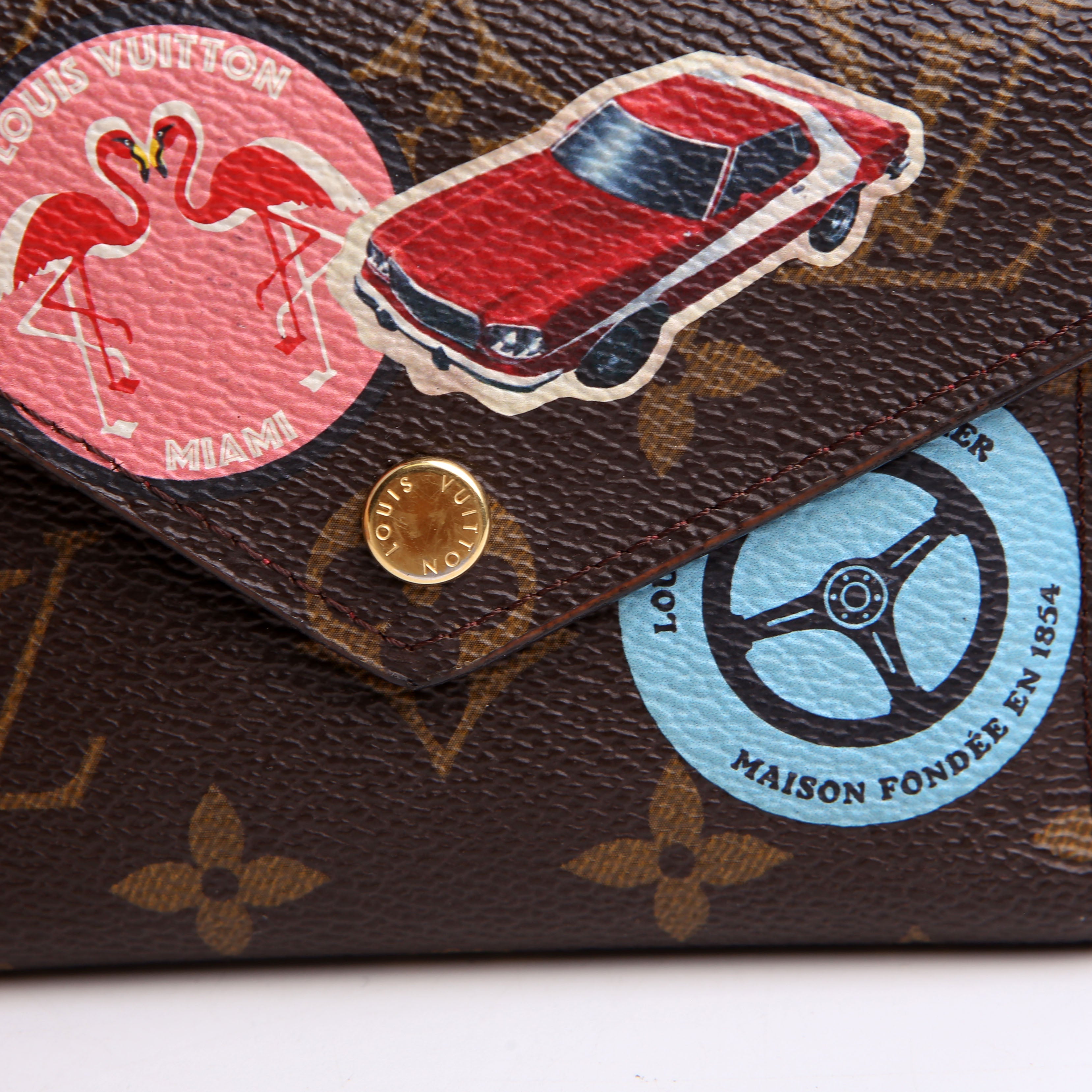 Louis Vuitton Victorine Wallet Monogram Patches Red