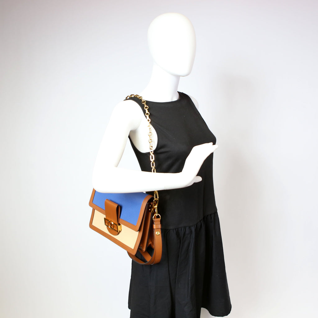 Louis Vuitton Dauphine Mini Taurillon Leather Brown/Blue