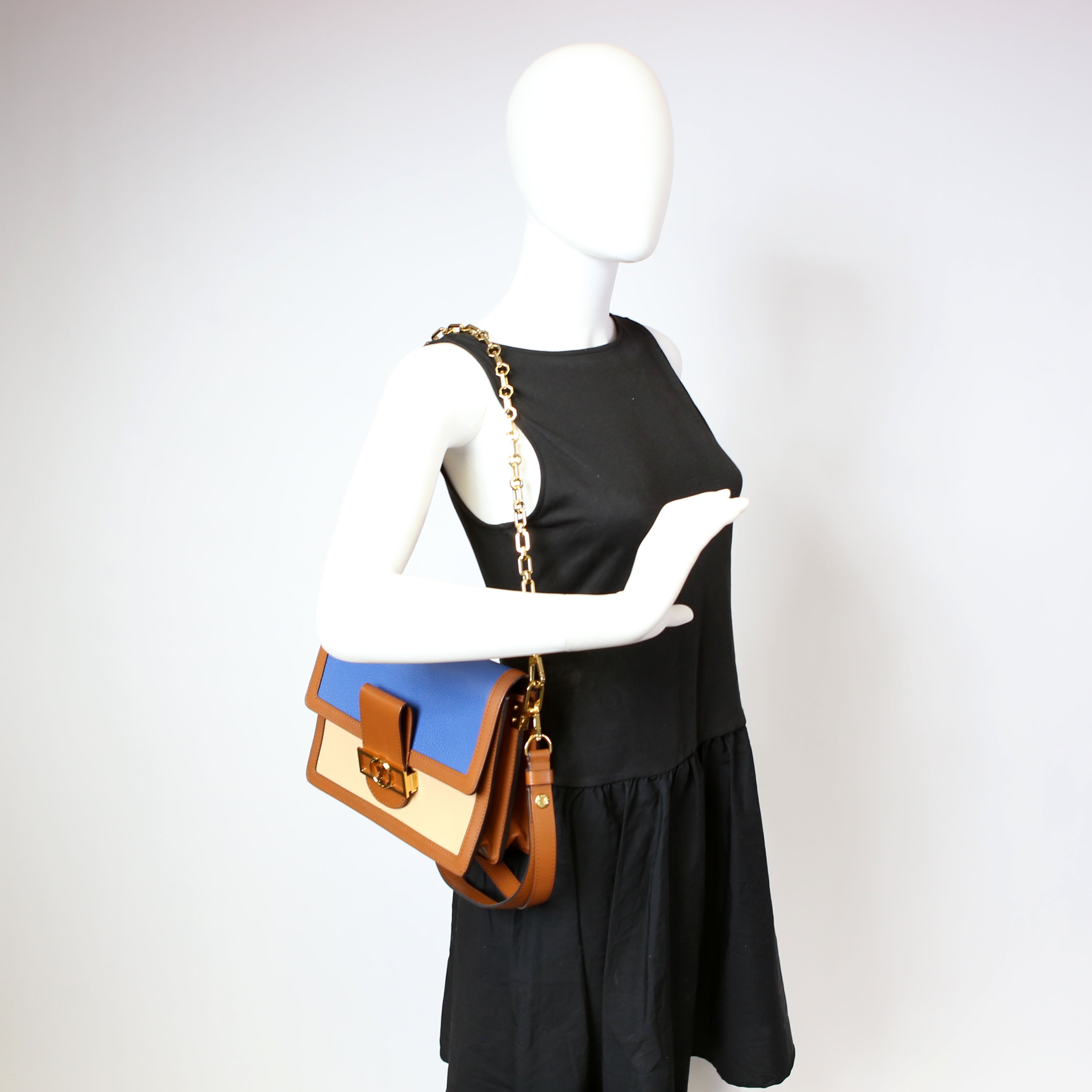 Louis Vuitton Dauphine Mini Taurillon Leather Brown/Blue