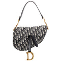 Christian Dior Saddle Bag Oblique Navy/Gold