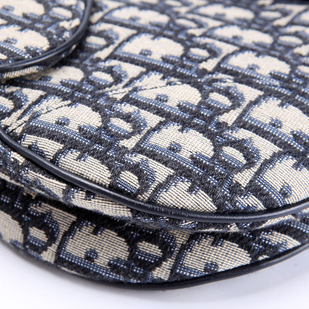 Christian Dior Saddle Bag Oblique Navy/Gold