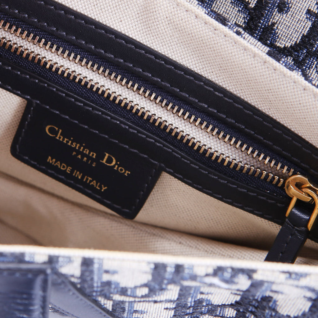 Christian Dior Saddle Bag Oblique Navy/Gold