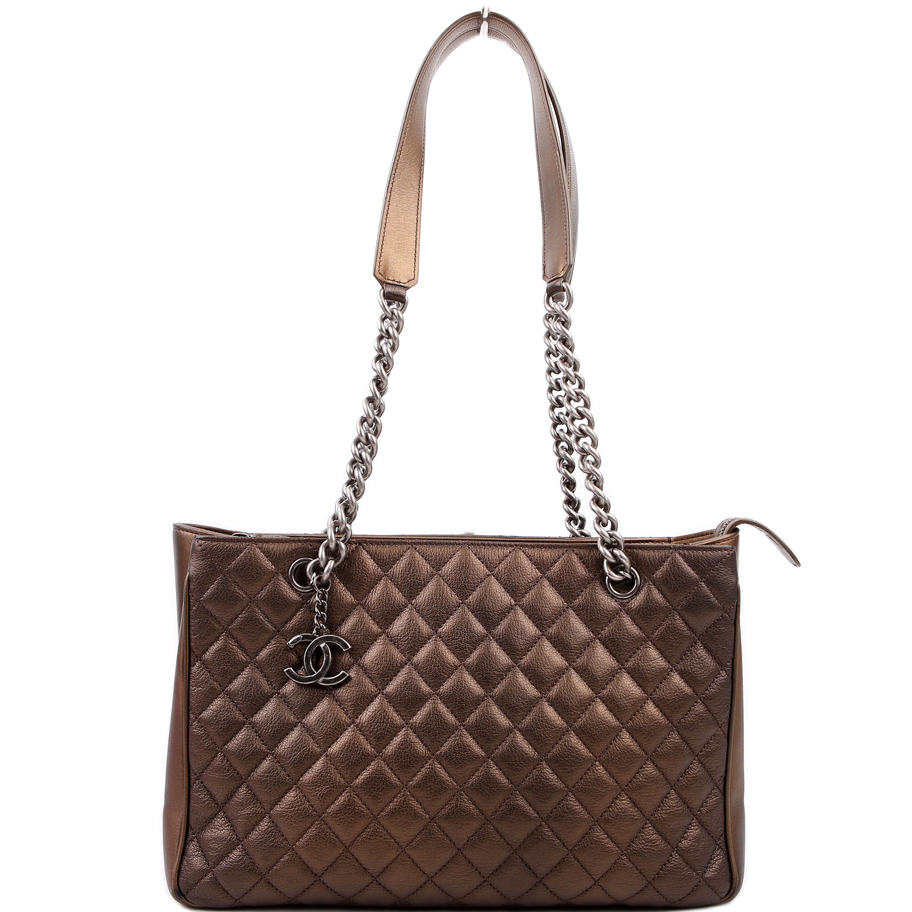 Chanel Rock in Rome Quilted Caviar Tote 23M Bronze