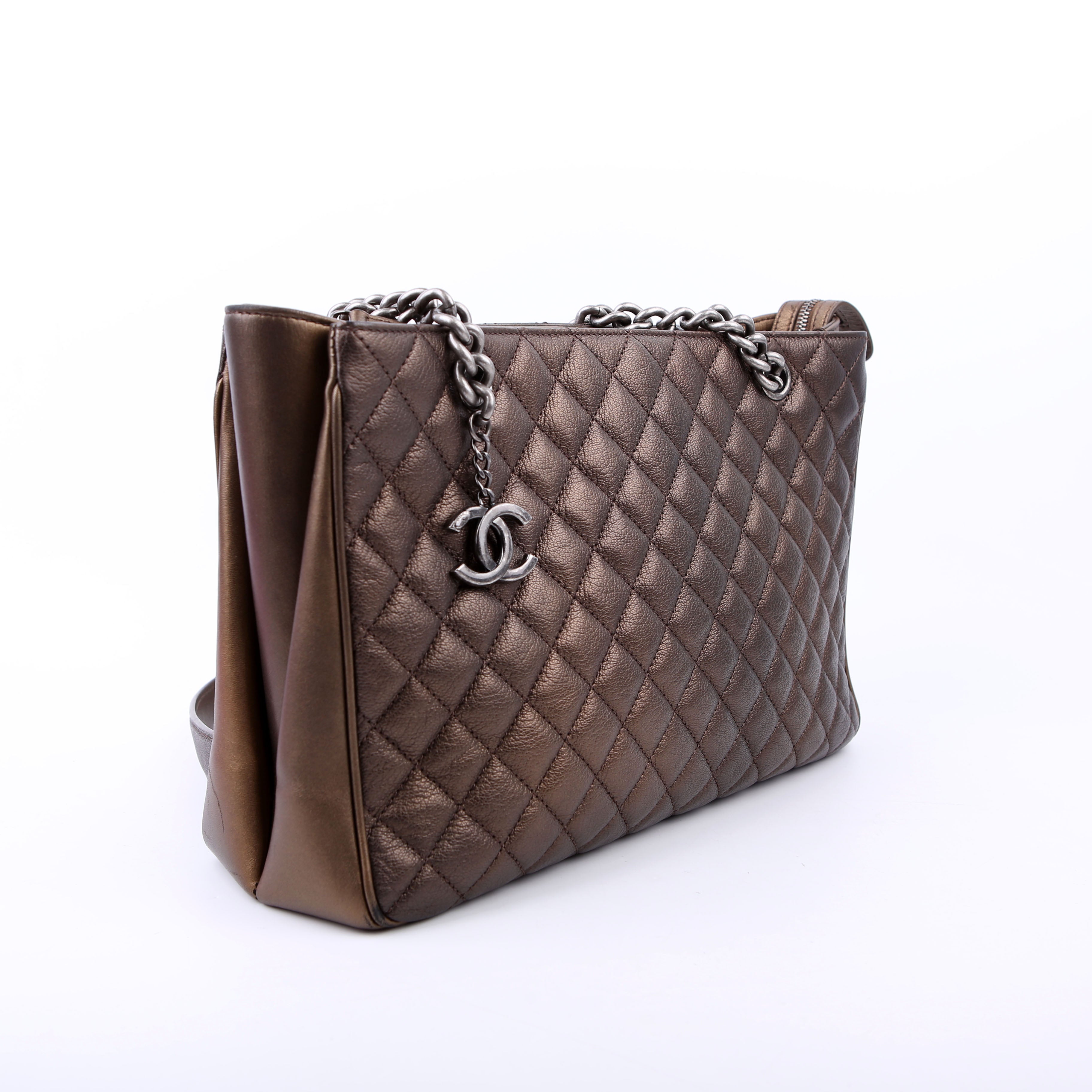 Chanel Rock in Rome Quilted Caviar Tote 23M Bronze