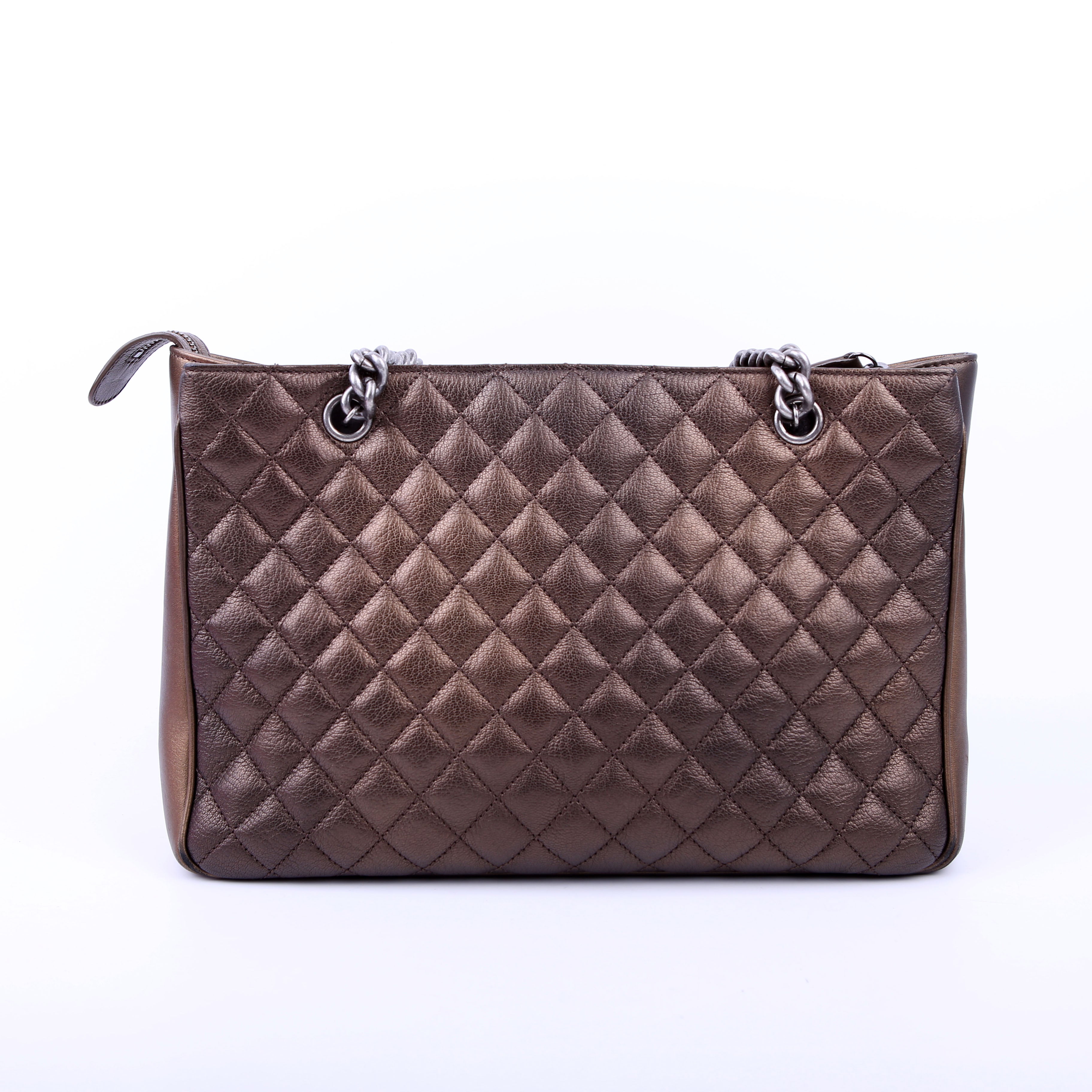 Chanel Rock in Rome Quilted Caviar Tote 23M Bronze