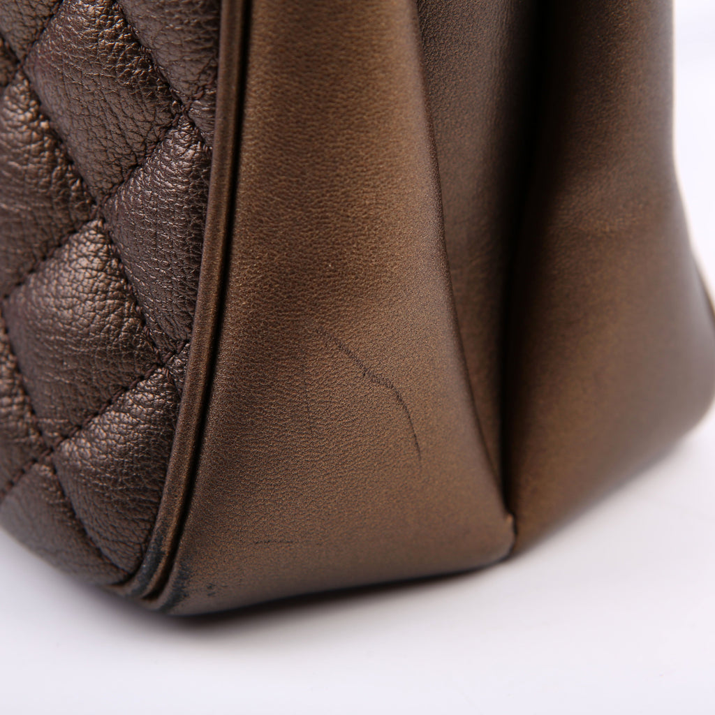 Chanel Rock in Rome Quilted Caviar Tote 23M Bronze