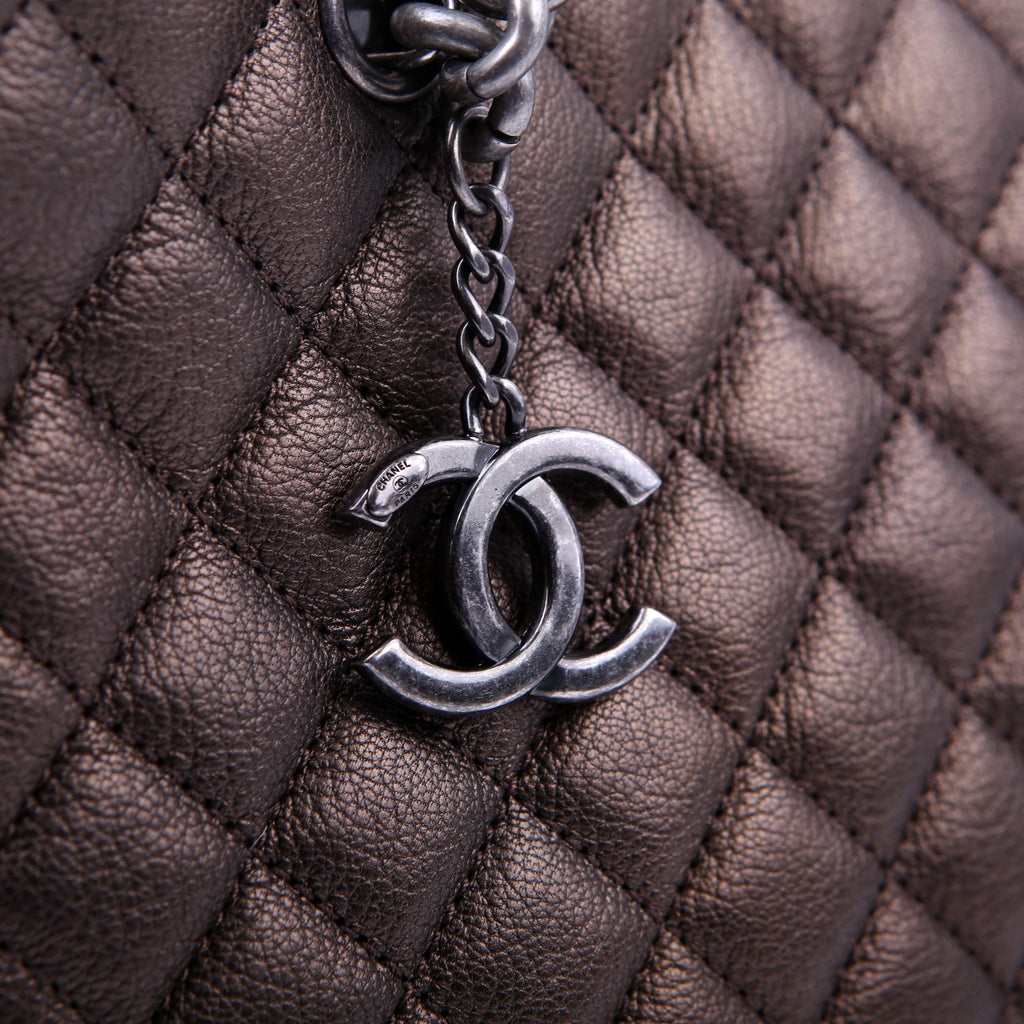 Chanel Rock in Rome Quilted Caviar Tote 23M Bronze