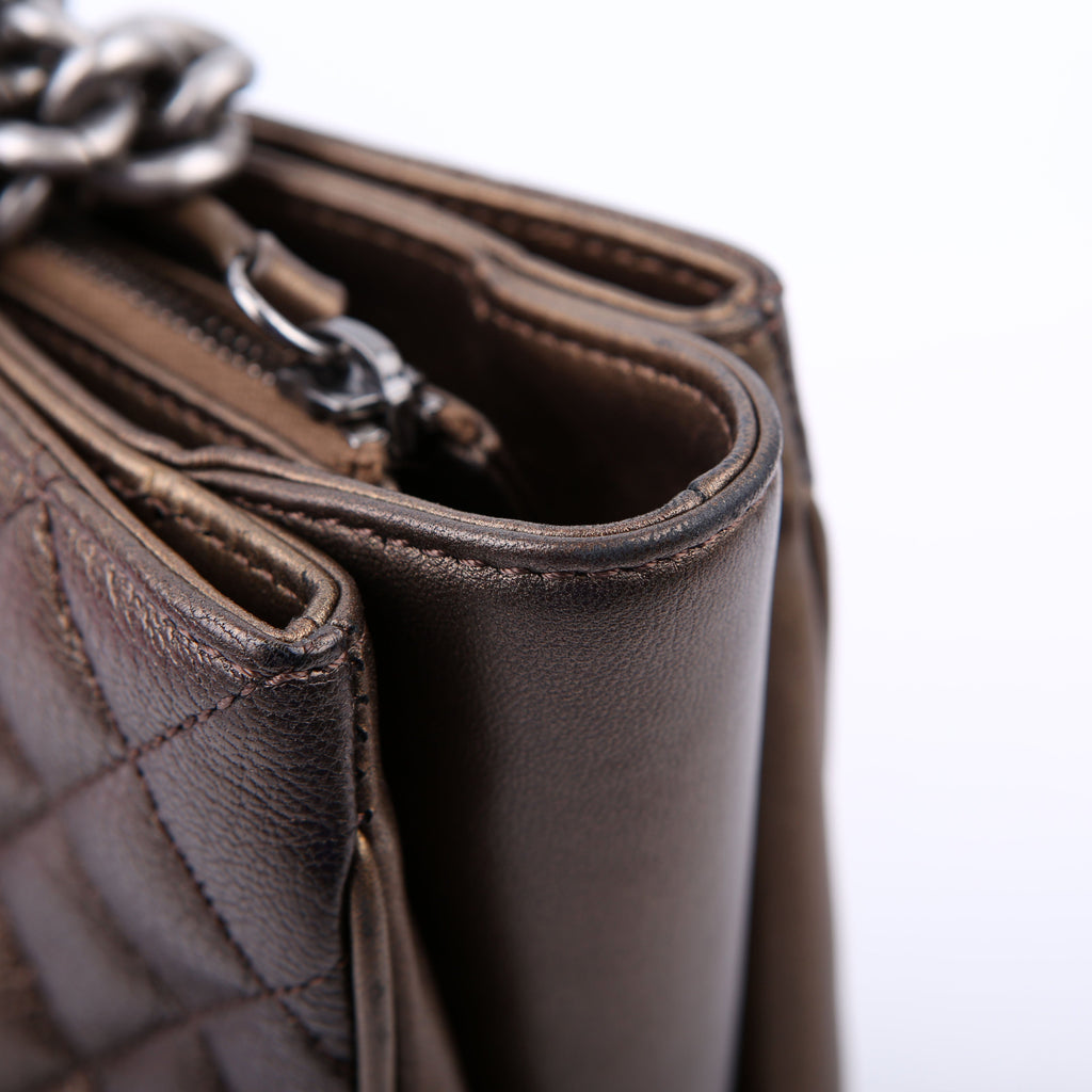 Chanel Rock in Rome Quilted Caviar Tote 23M Bronze