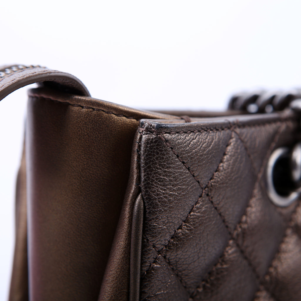Chanel Rock in Rome Quilted Caviar Tote 23M Bronze