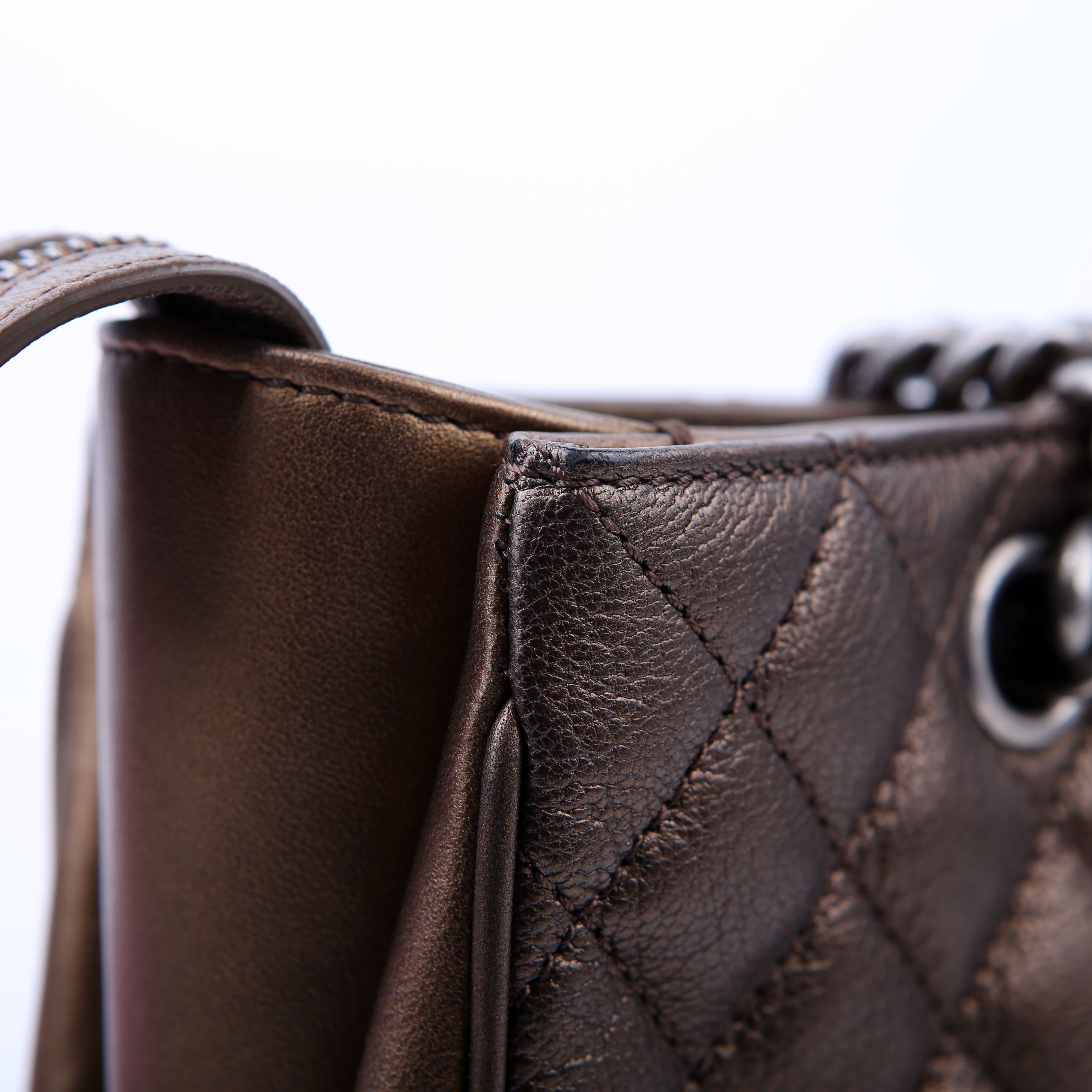 Chanel Rock in Rome Quilted Caviar Tote 23M Bronze