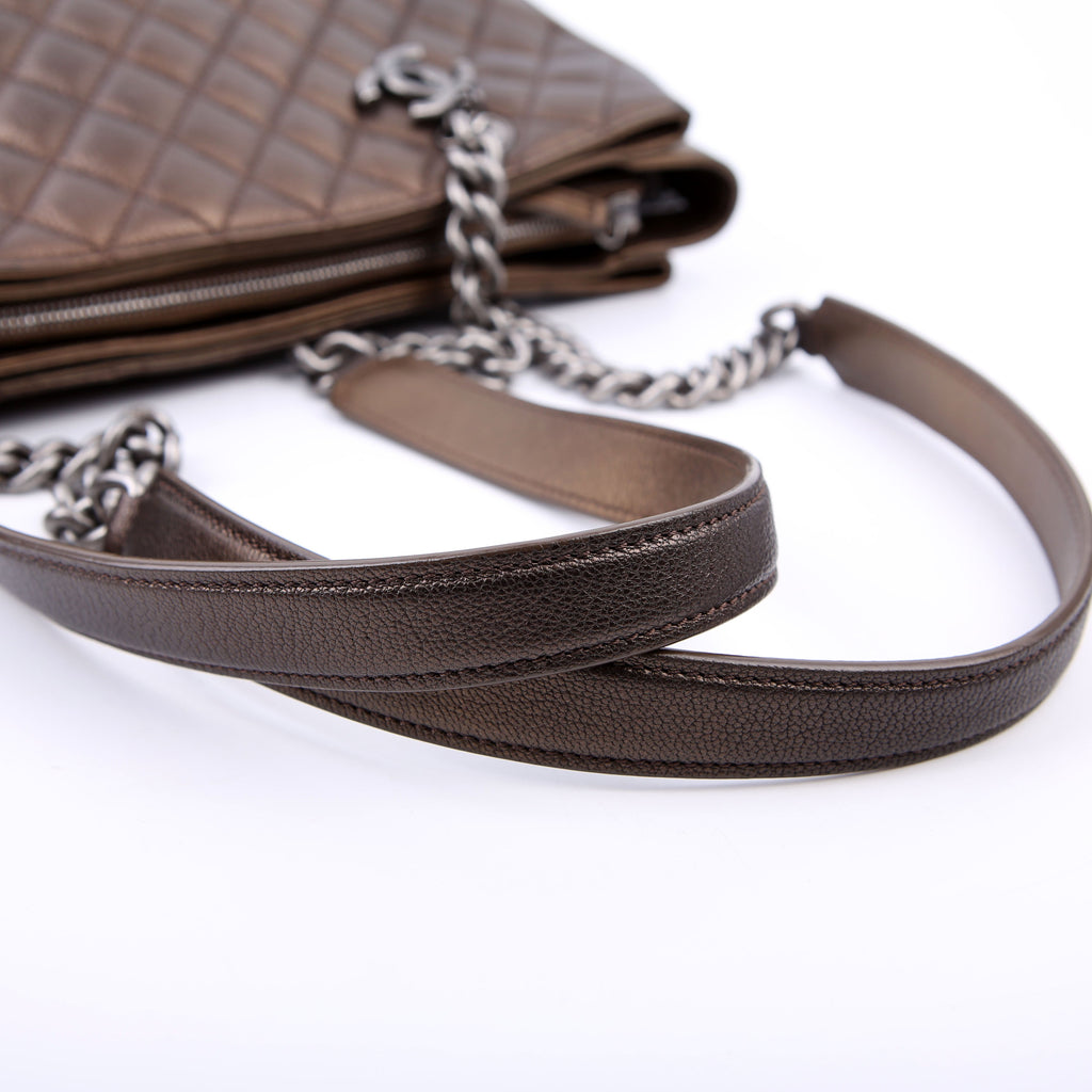 Chanel Rock in Rome Quilted Caviar Tote 23M Bronze