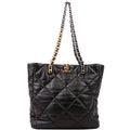 Chanel Chanel 19 Quilted Goatskin N/S Shopping Tote Black