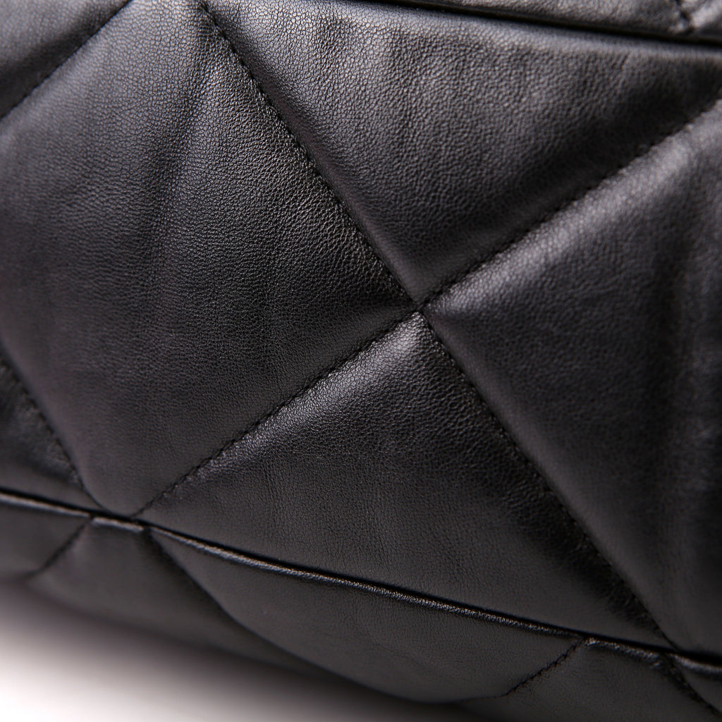 Chanel Chanel 19 Quilted Goatskin N/S Shopping Tote Black