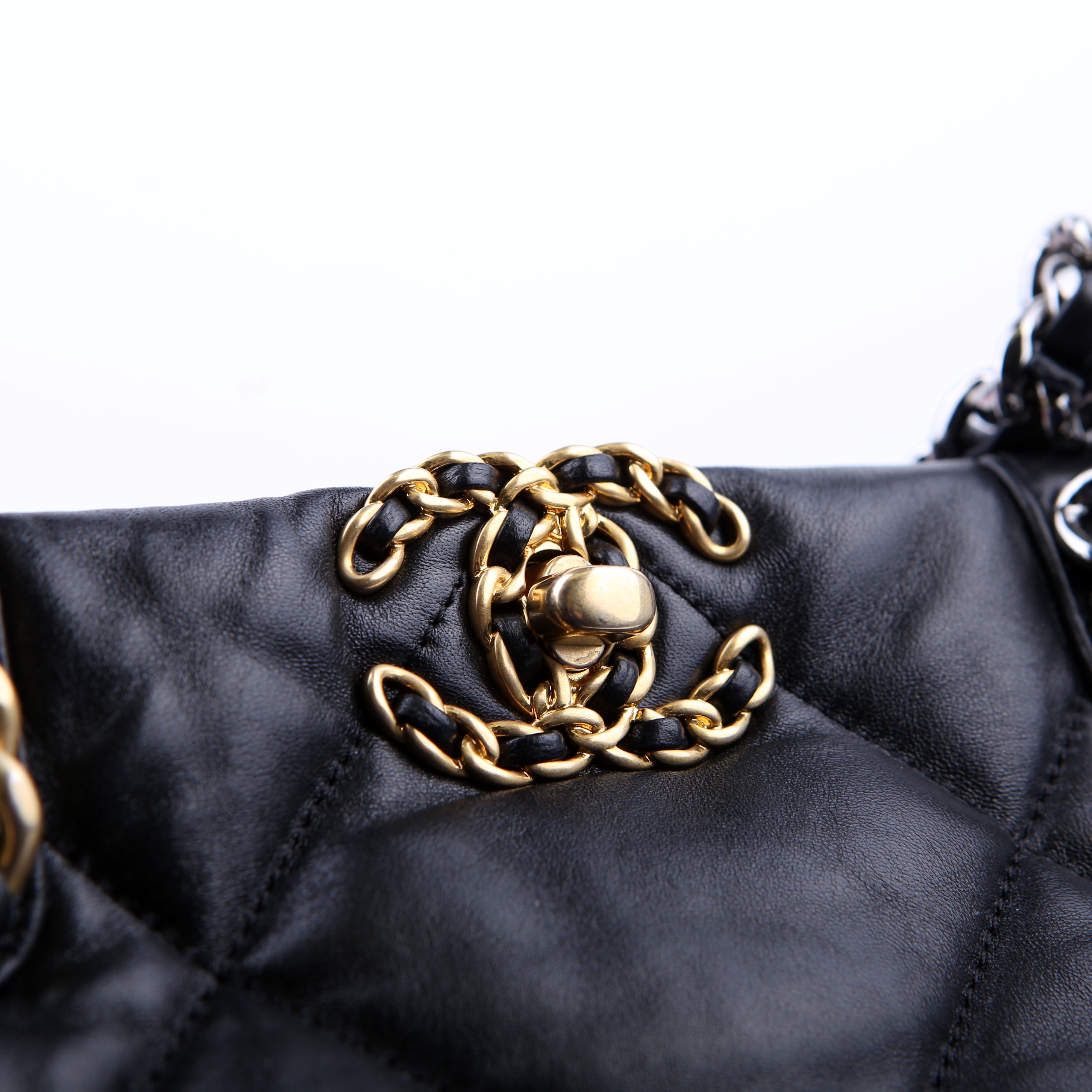 Chanel Chanel 19 Quilted Goatskin N/S Shopping Tote Black