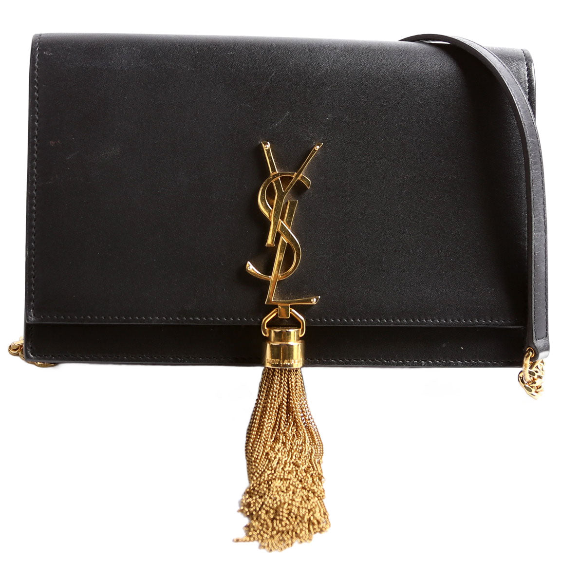Saint Laurent Kate Tassel Chain Wallet 452159 Black