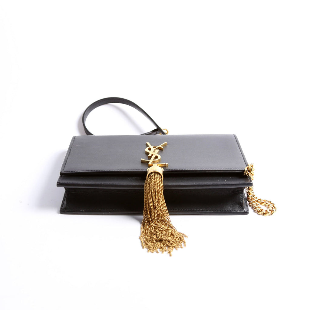 Saint Laurent Kate Tassel Chain Wallet 452159 Black