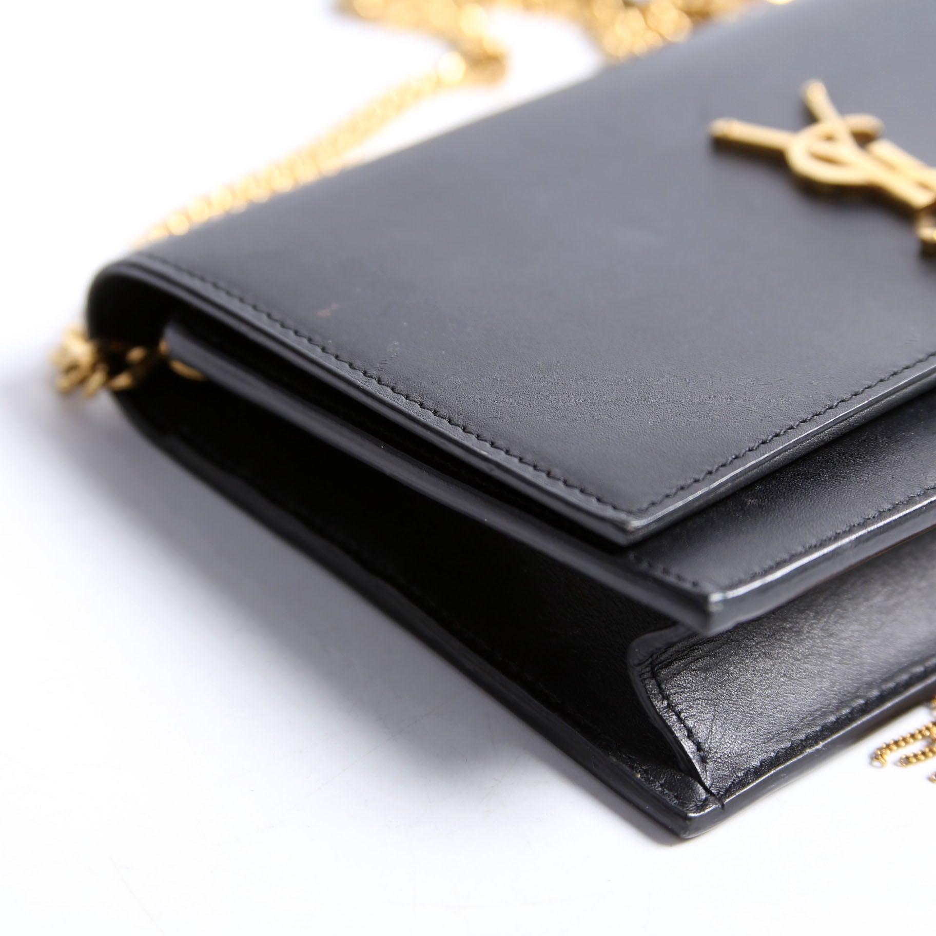 Saint Laurent Kate Tassel Chain Wallet 452159 Black