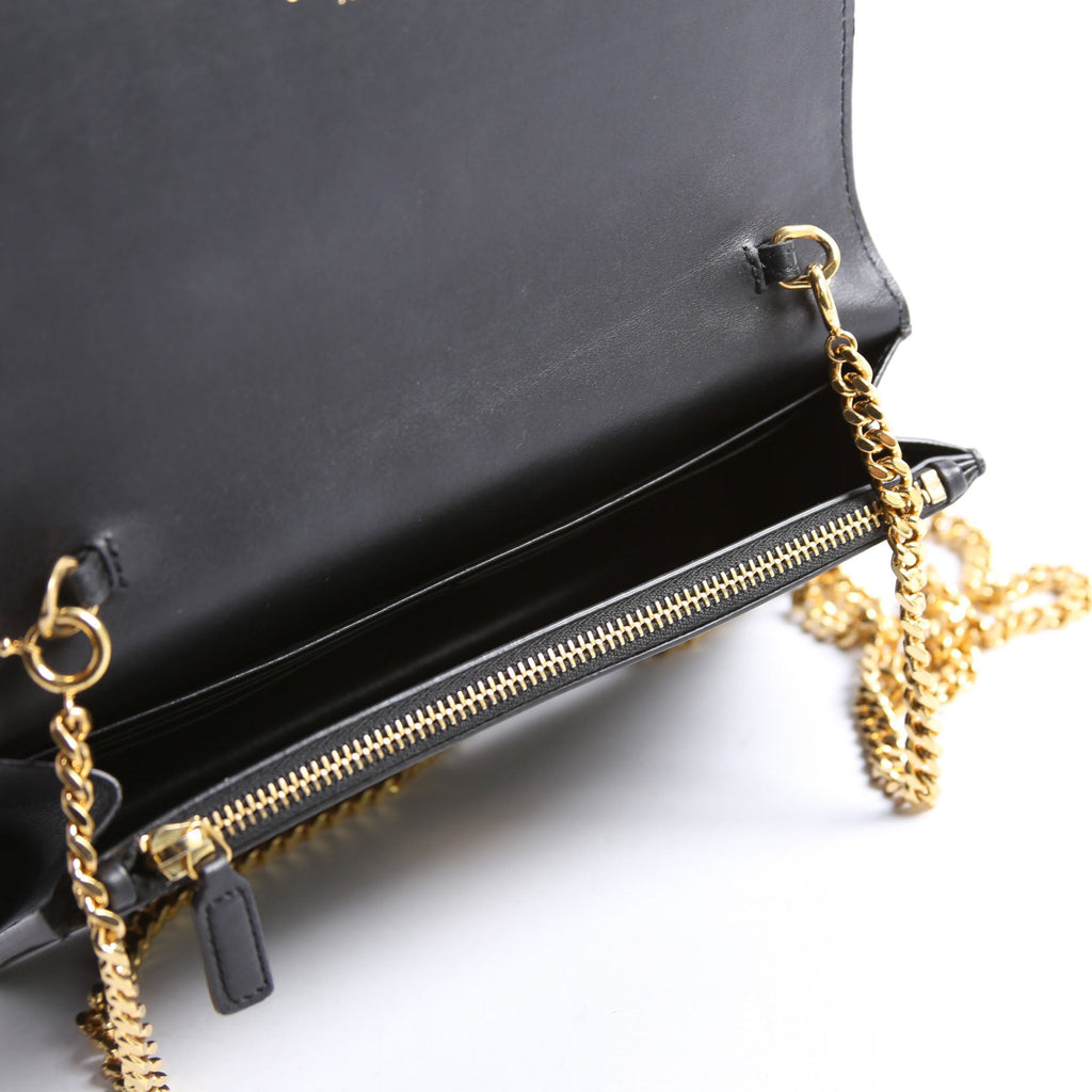 Saint Laurent Kate Tassel Chain Wallet 452159 Black