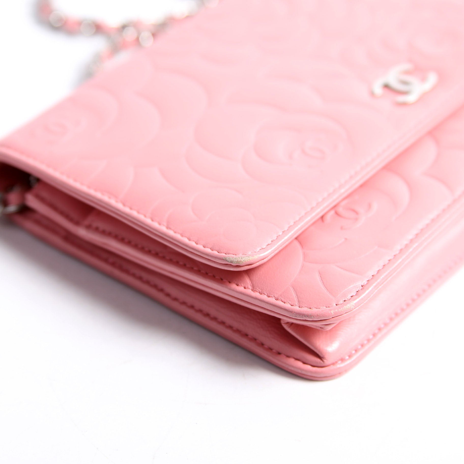 Chanel Camellia Embossed WOC 16M Pink