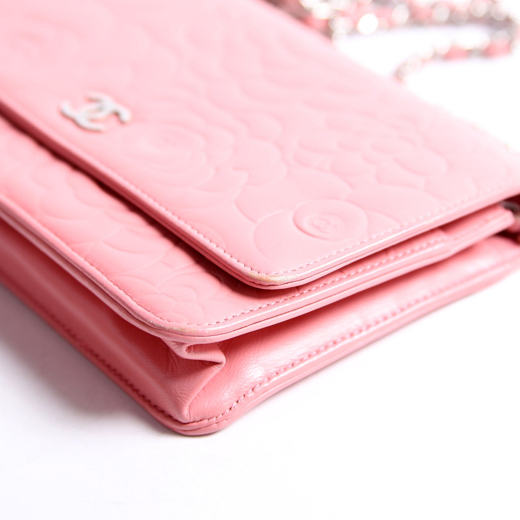 Chanel Camellia Embossed WOC 16M Pink