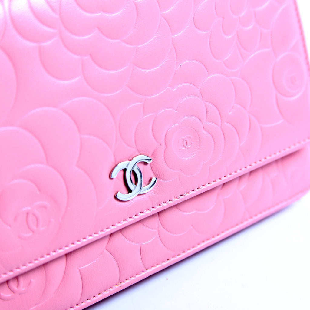 Chanel Camellia Embossed WOC 16M Pink