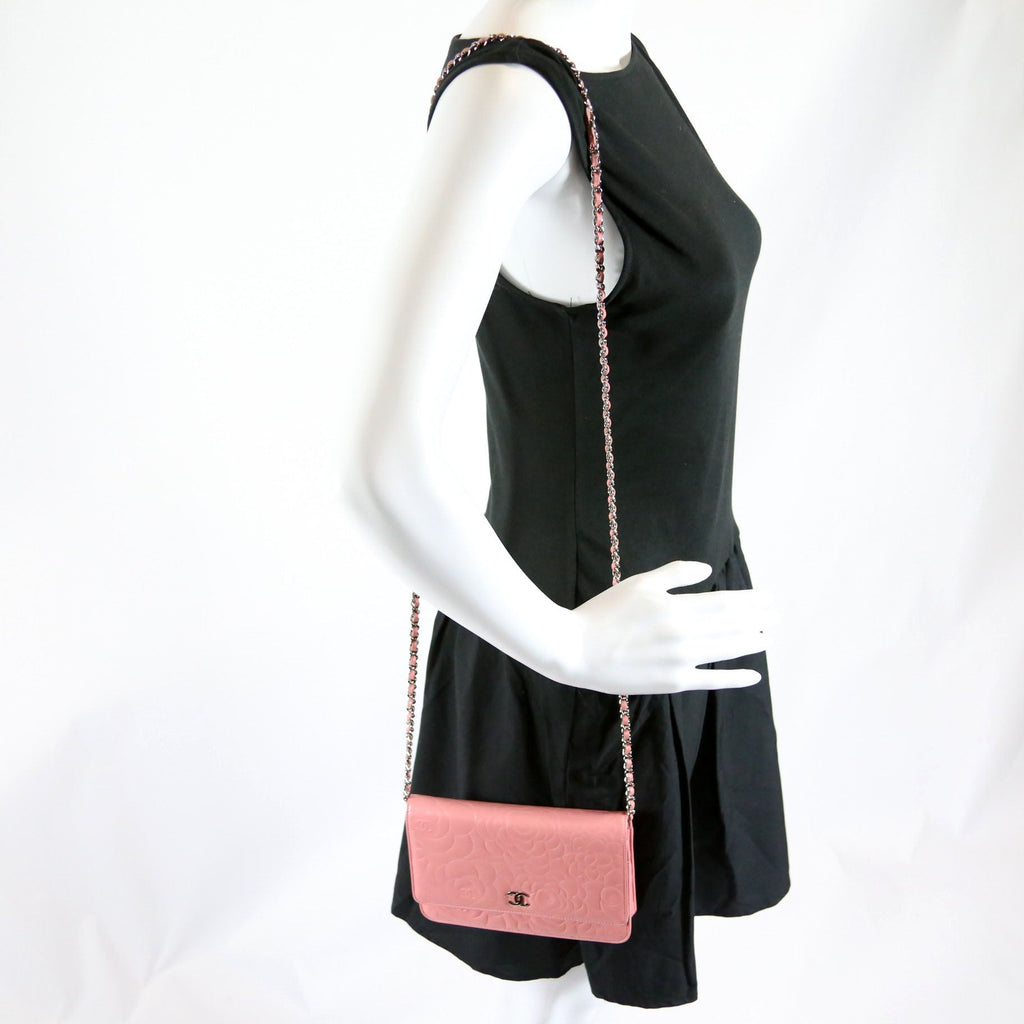 Chanel Camellia Embossed WOC 16M Pink