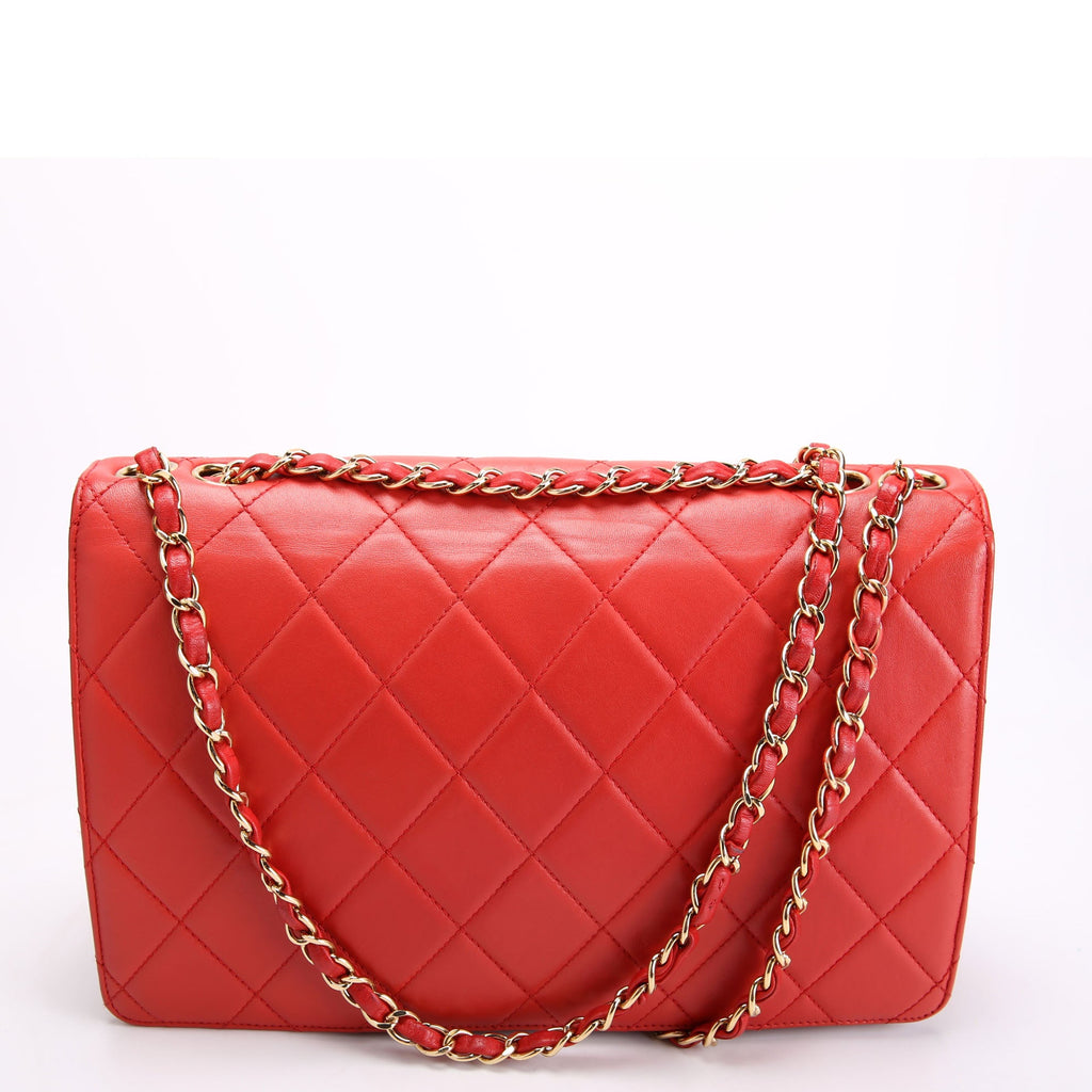Chanel Golden Class Large Flap Bag Quilted Lambskin 19M Red