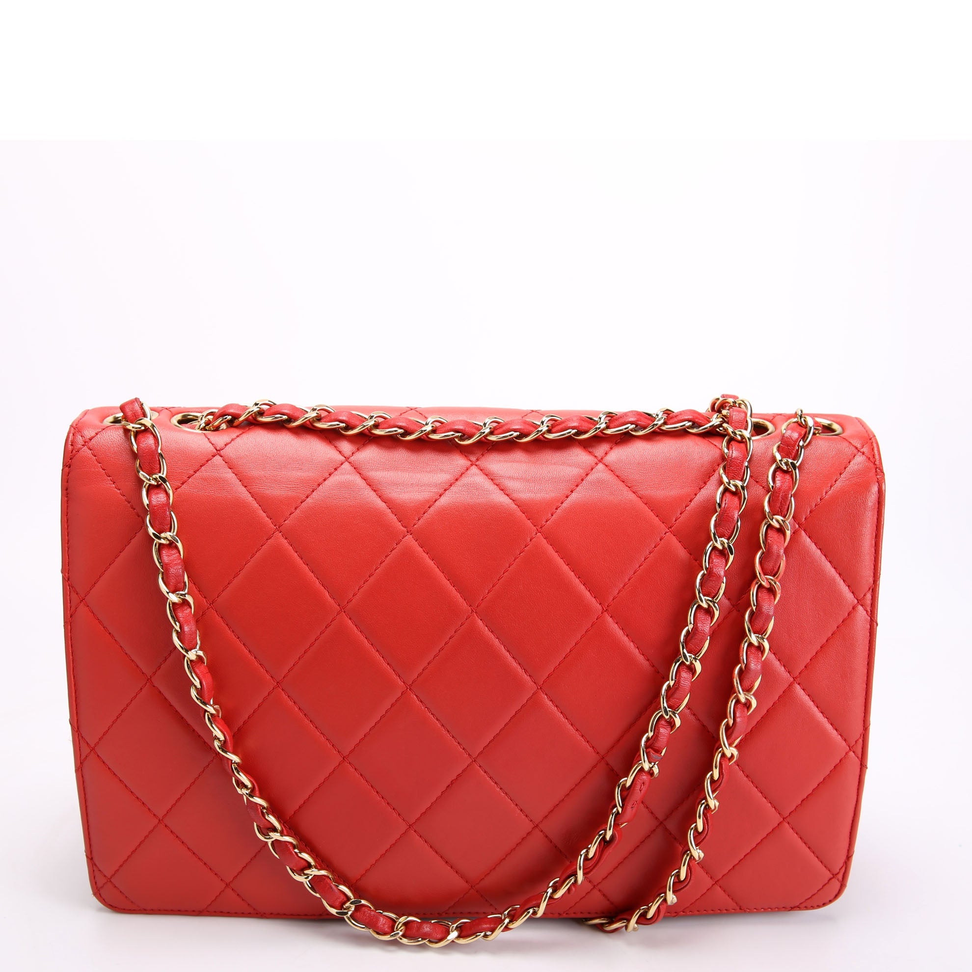Chanel Golden Class Large Flap Bag Quilted Lambskin 19M Red